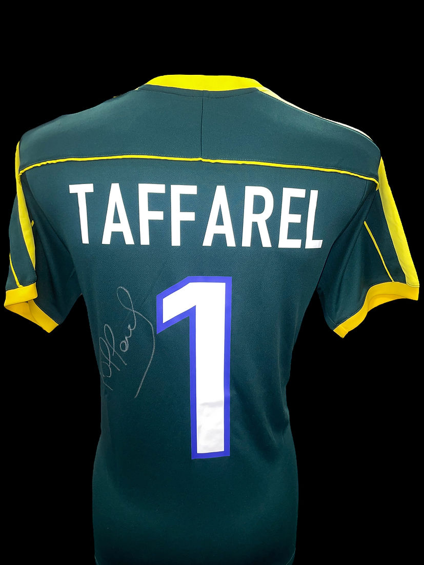 CLAUDIO TAFFAREL SIGNED BRAZIL 1998 WORLD CUP HOME SHIRT (AFTAL COA)