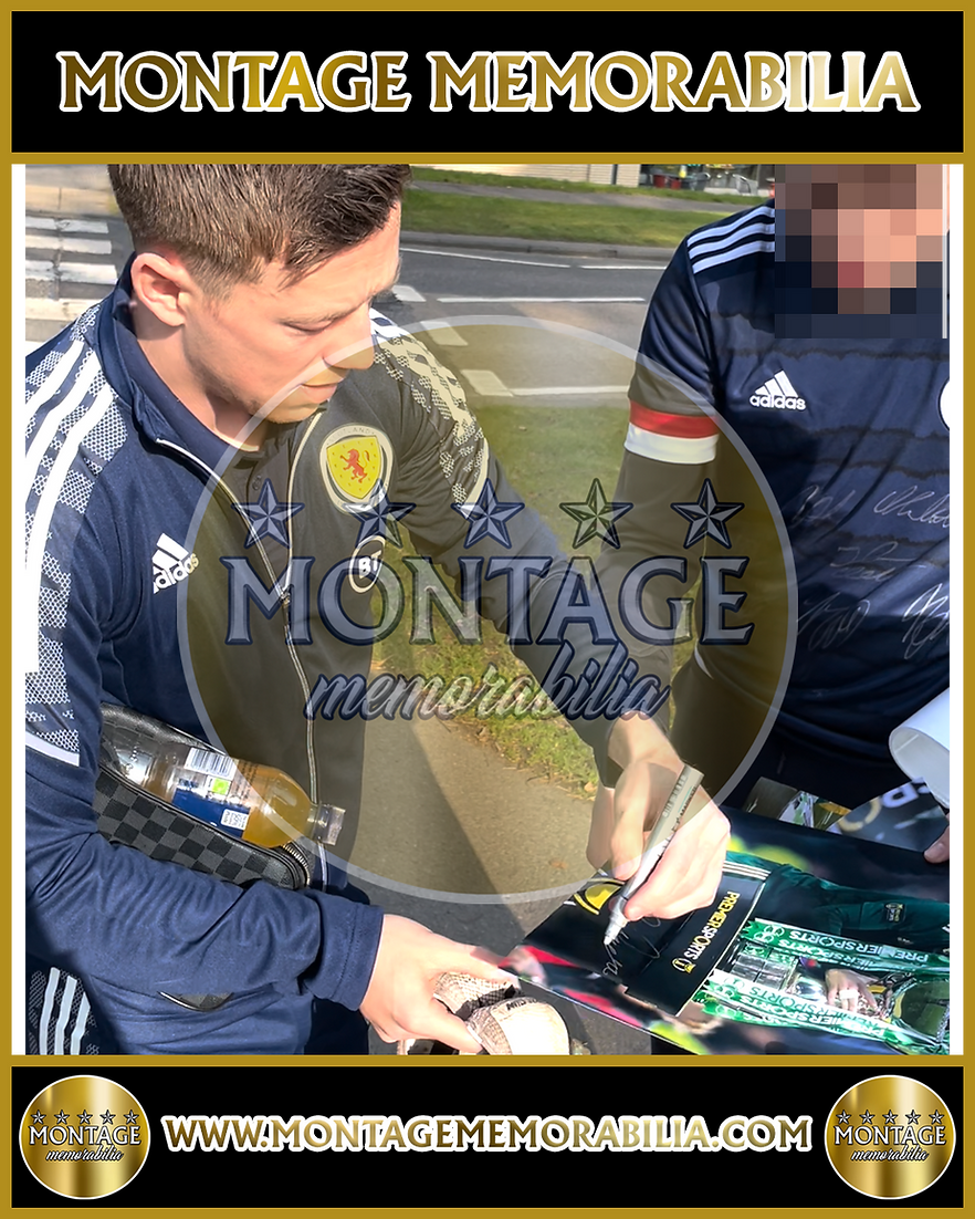 CALLUM MCGREGOR SIGNED PREMIER SPORTS TROPHY 16X12 CELTIC FC PHOTO (AFTAL COA)