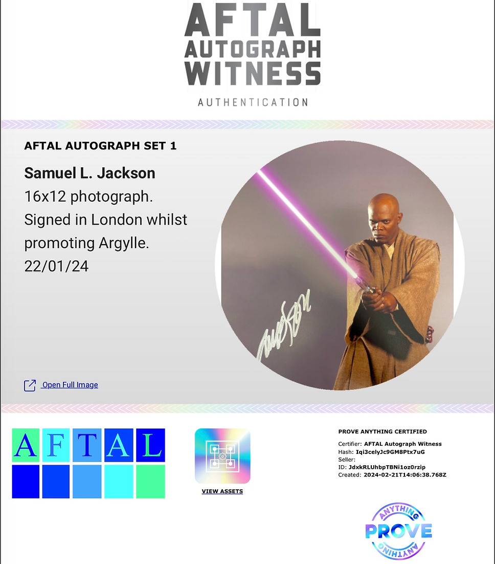 SAMUEL L. JACKSON SIGNED STAR WARS 16x12 PHOTOGRAPH (AFTAL WITNESSED COA)