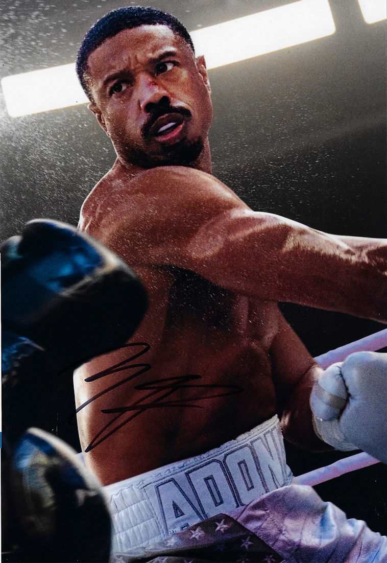 MICHAEL B JORDAN SIGNED ADONIS CREED 12X8 PHOTOGRAPH (ACOA RACC COA)