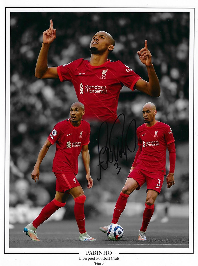 FABINHO SIGNED 16x12 LIVERPOOL FC ‘FLACO’ MONTAGE (AFTAL COA)