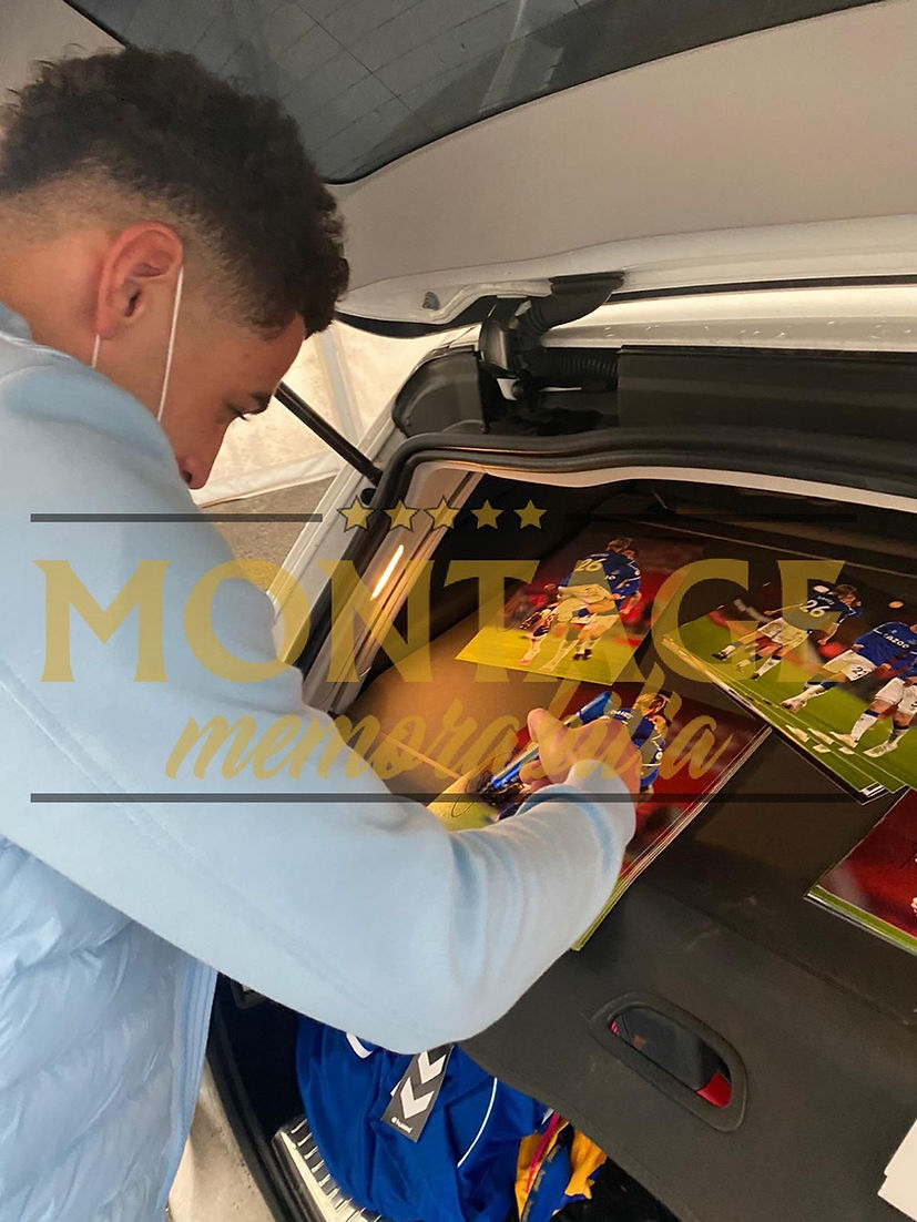 BEN GODFREY & TOM DAVIES SIGNED 12x8 ANFIELD WIN (AFTAL COA)