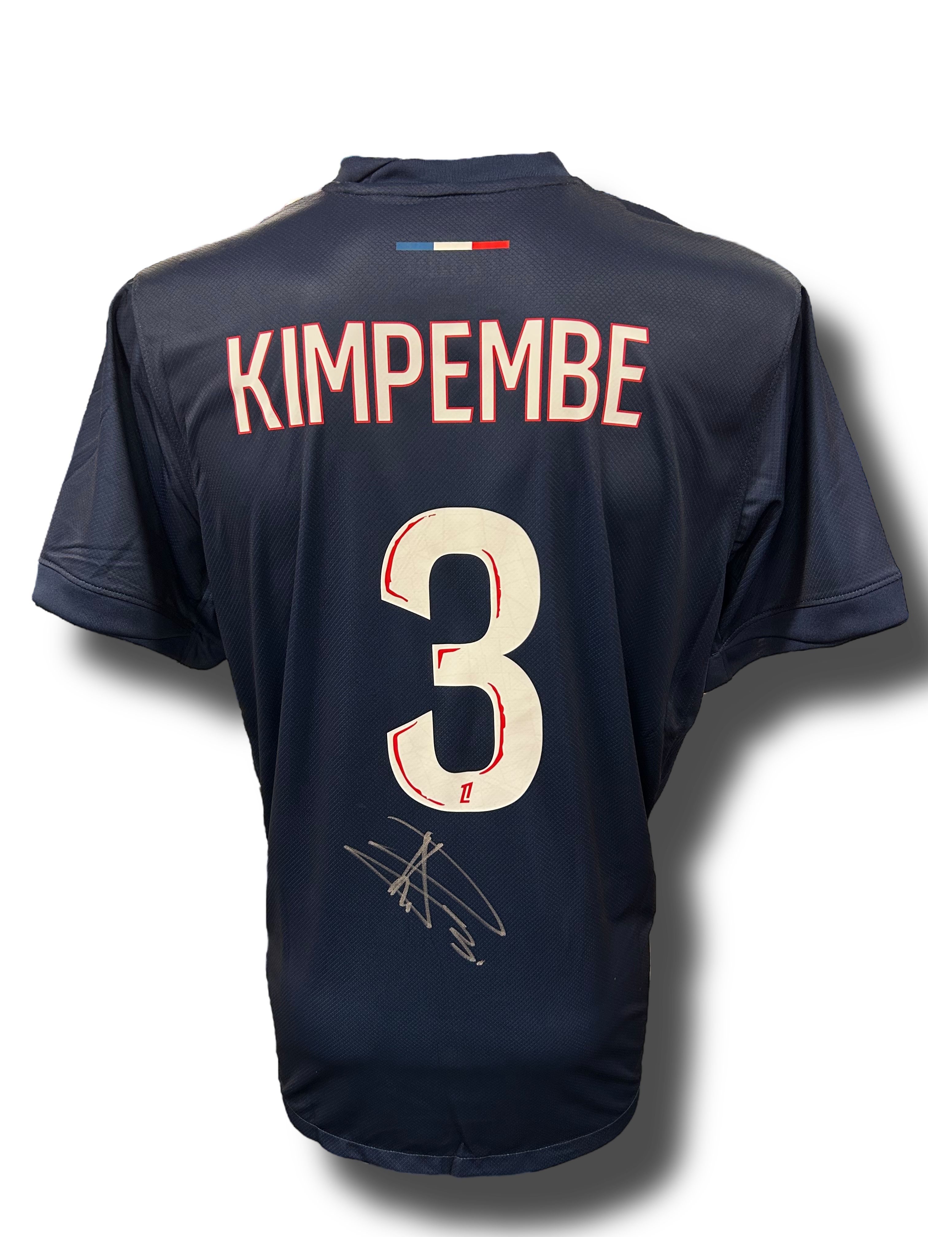 PRESNEL KIMPEMBE SIGNED 2024/25 PSG HOME SHIRT KIMPEMBE 3 (AFTAL COA)