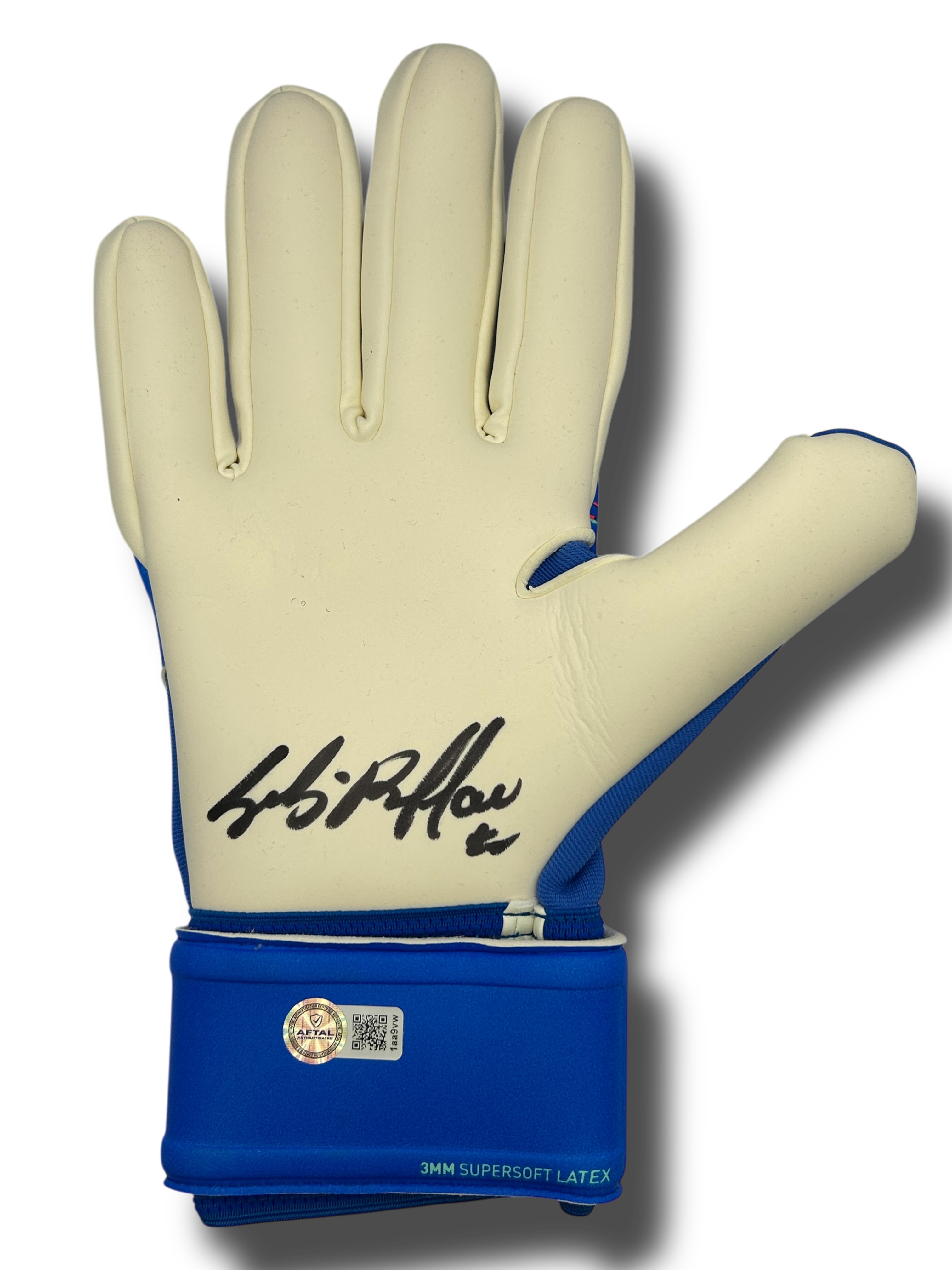 GIANLUIGI BUFFON SIGNED PUMA BLUE GOALKEEPER GLOVE R (AFTAL AUTHENTICATED)