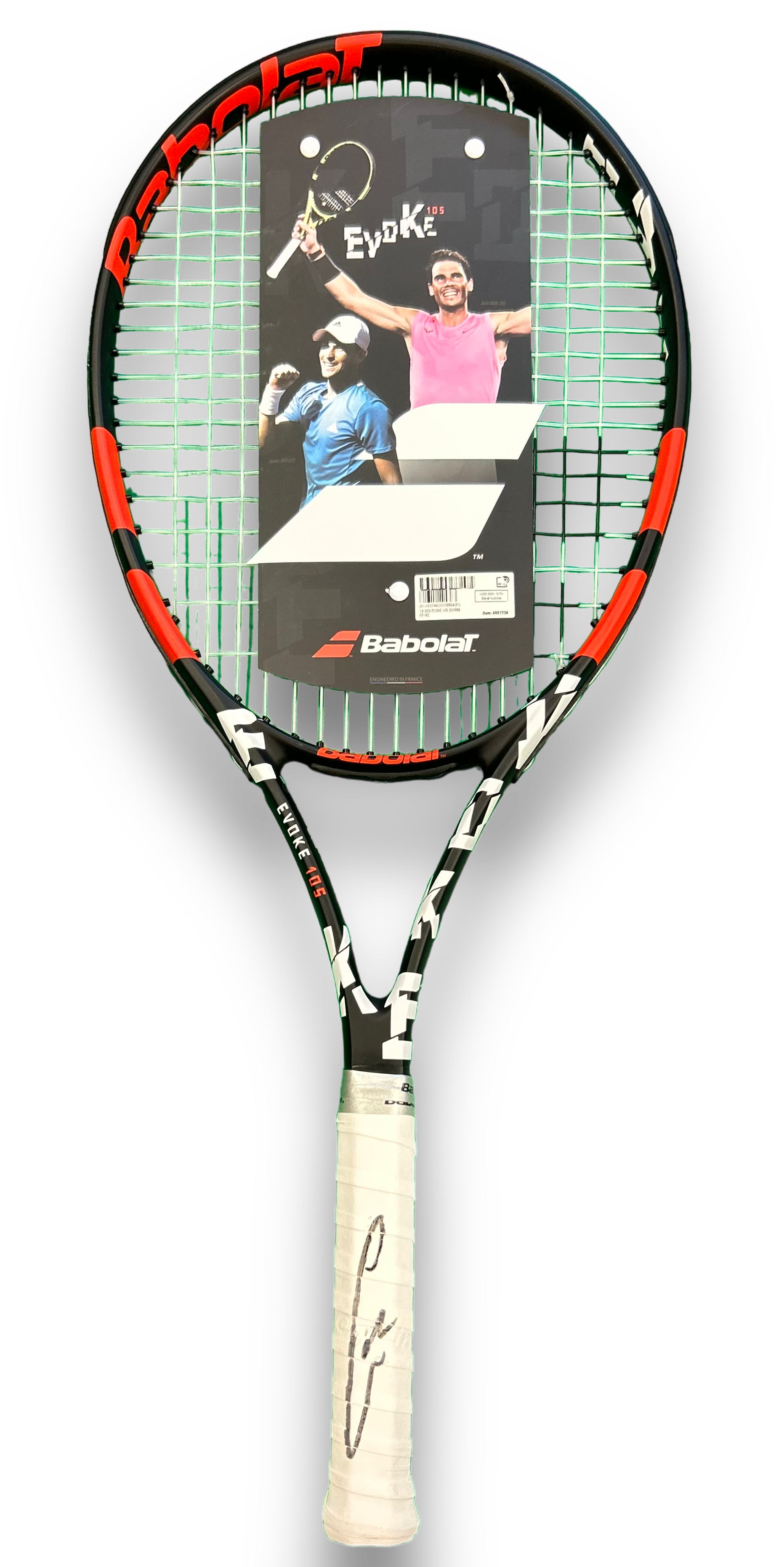 CARLOS ALCARAZ SIGNED BABOLAT EVOKE TENNIS RACKET WIMBLEDON WINNER (AFTAL COA)