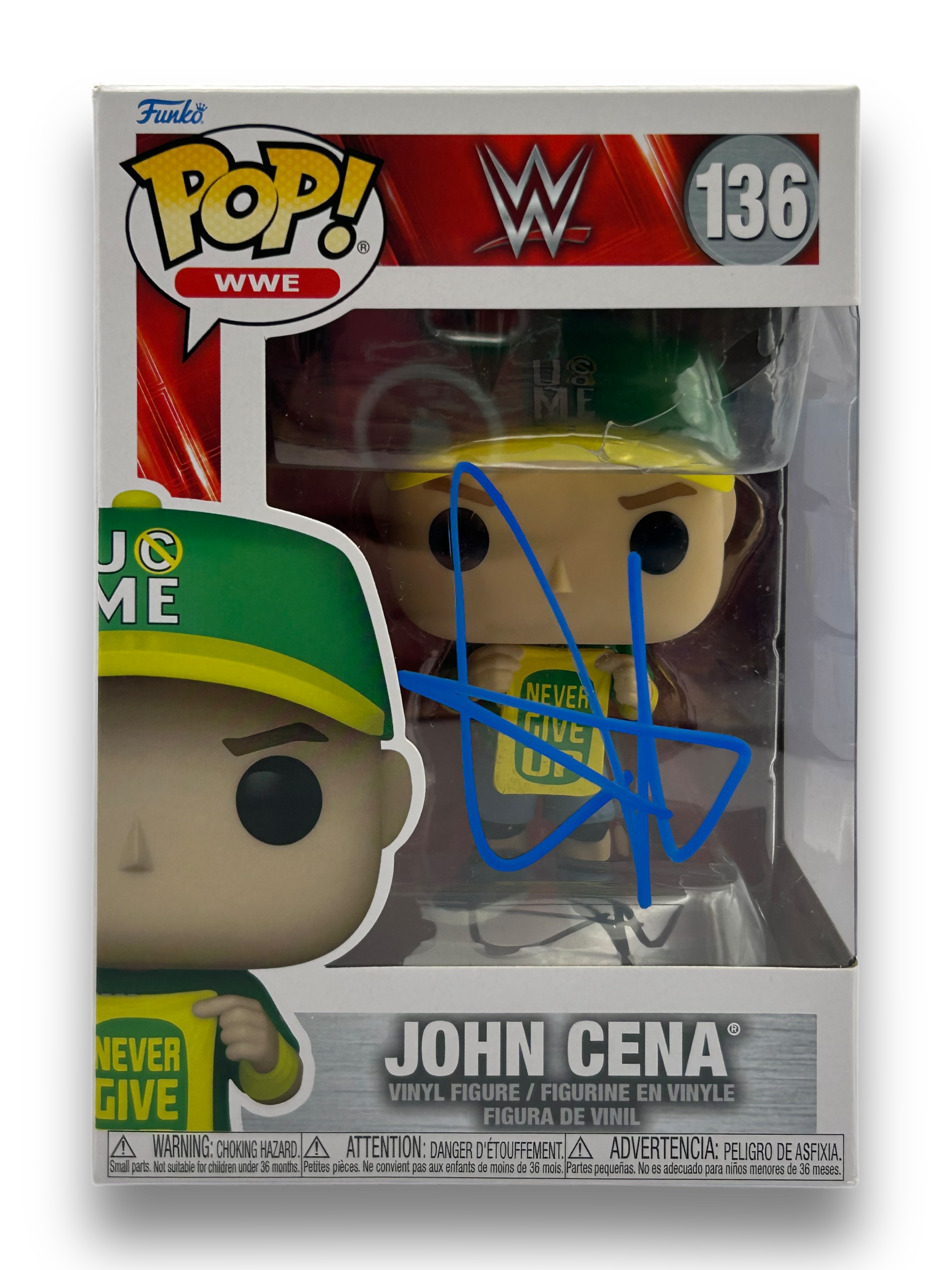 JOHN CENA SIGNED WWE NEVER GIVE UP #1237 FUNKO POP (AFTAL AUTHENTICATED)