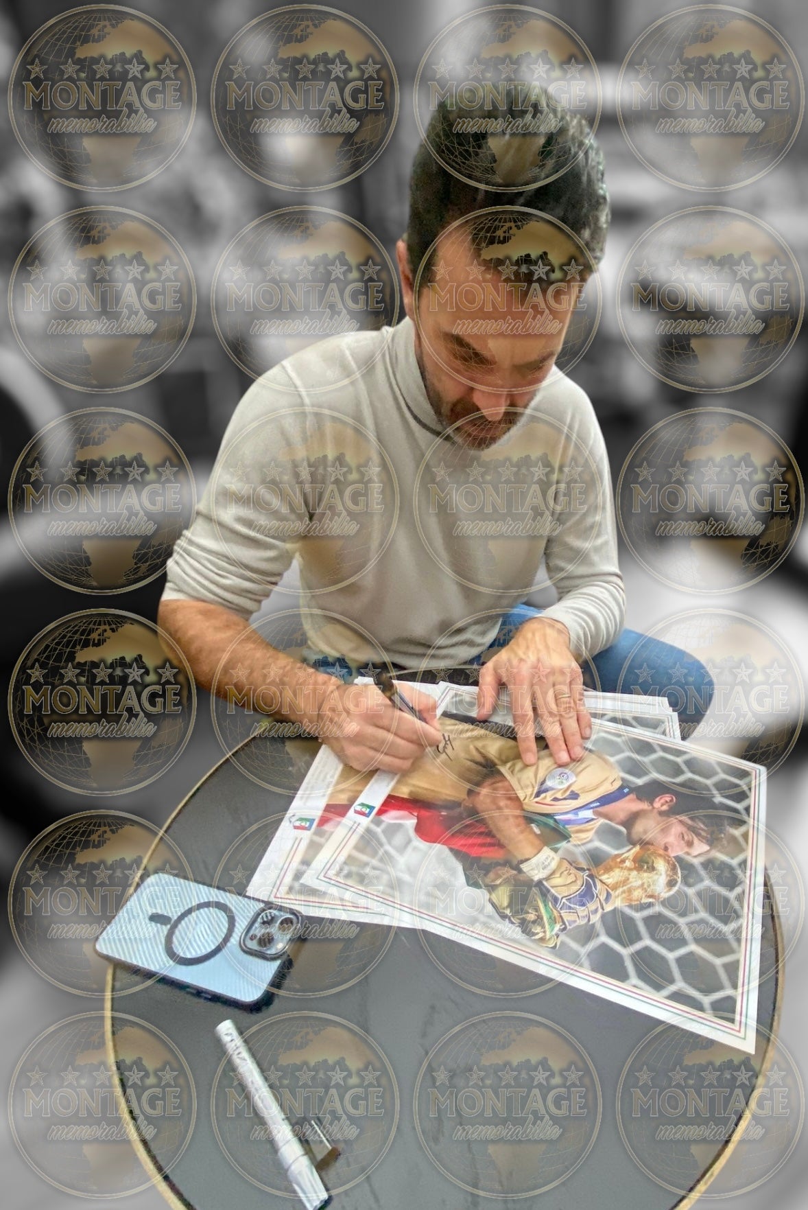 GIANLUIGI BUFFON SIGNED ITALY WORLD CUP WINNER 16x12 PHOTO (AFTAL AUTHENTICATED)