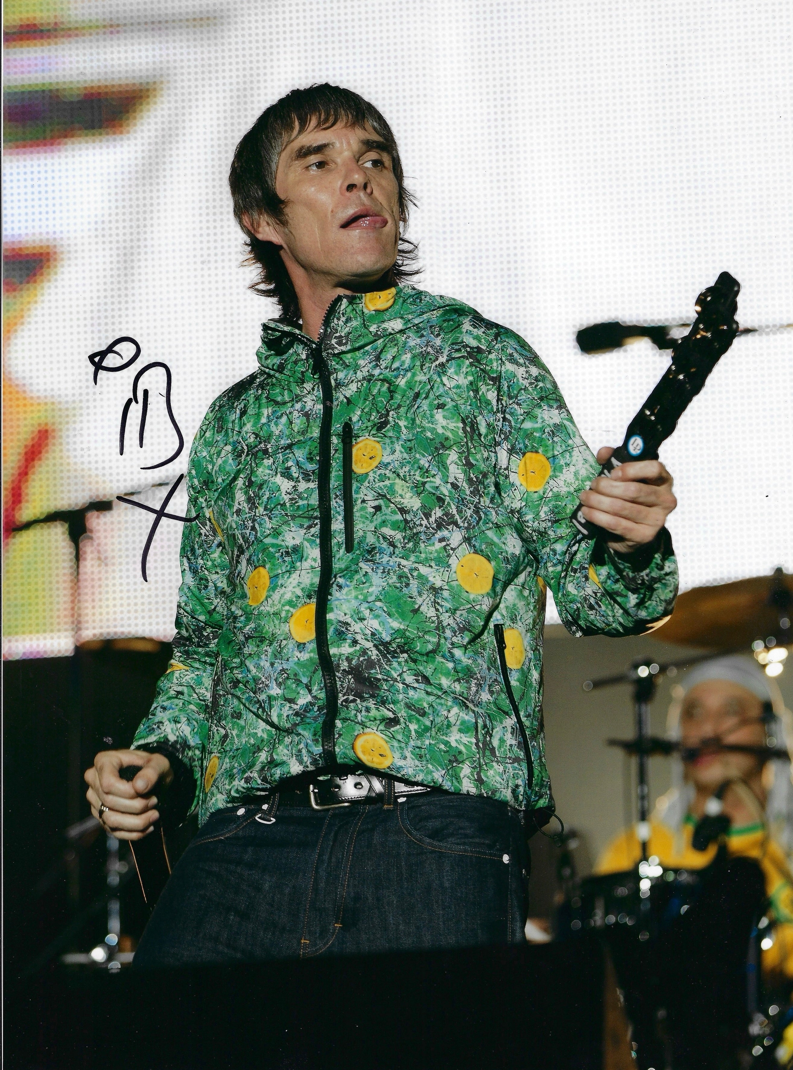IAN BROWN SIGNED 16x12 STONE ROSES PHOTOGRAPH (AFTAL COA) 5