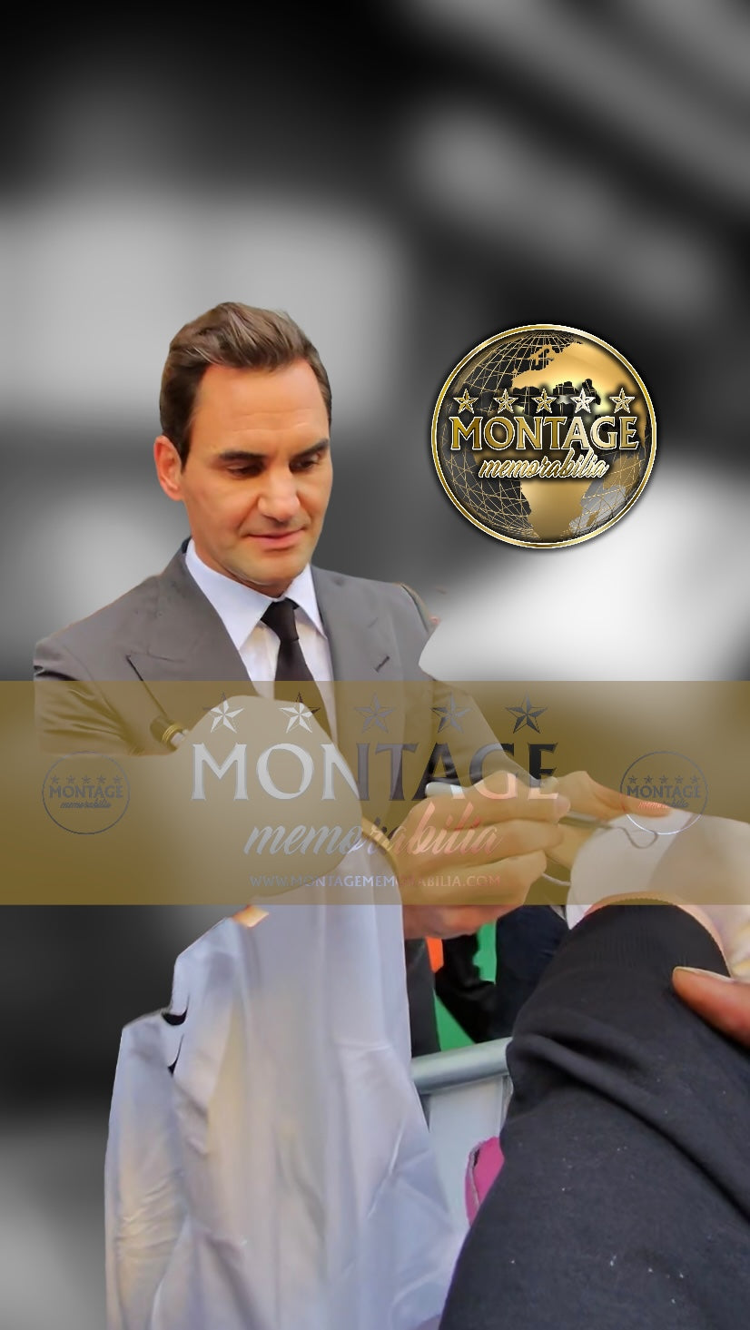 ROGER FEDERER SIGNED WHITE NIKE TENNIS T SHIRT WIMBLEDON (AFTAL COA)