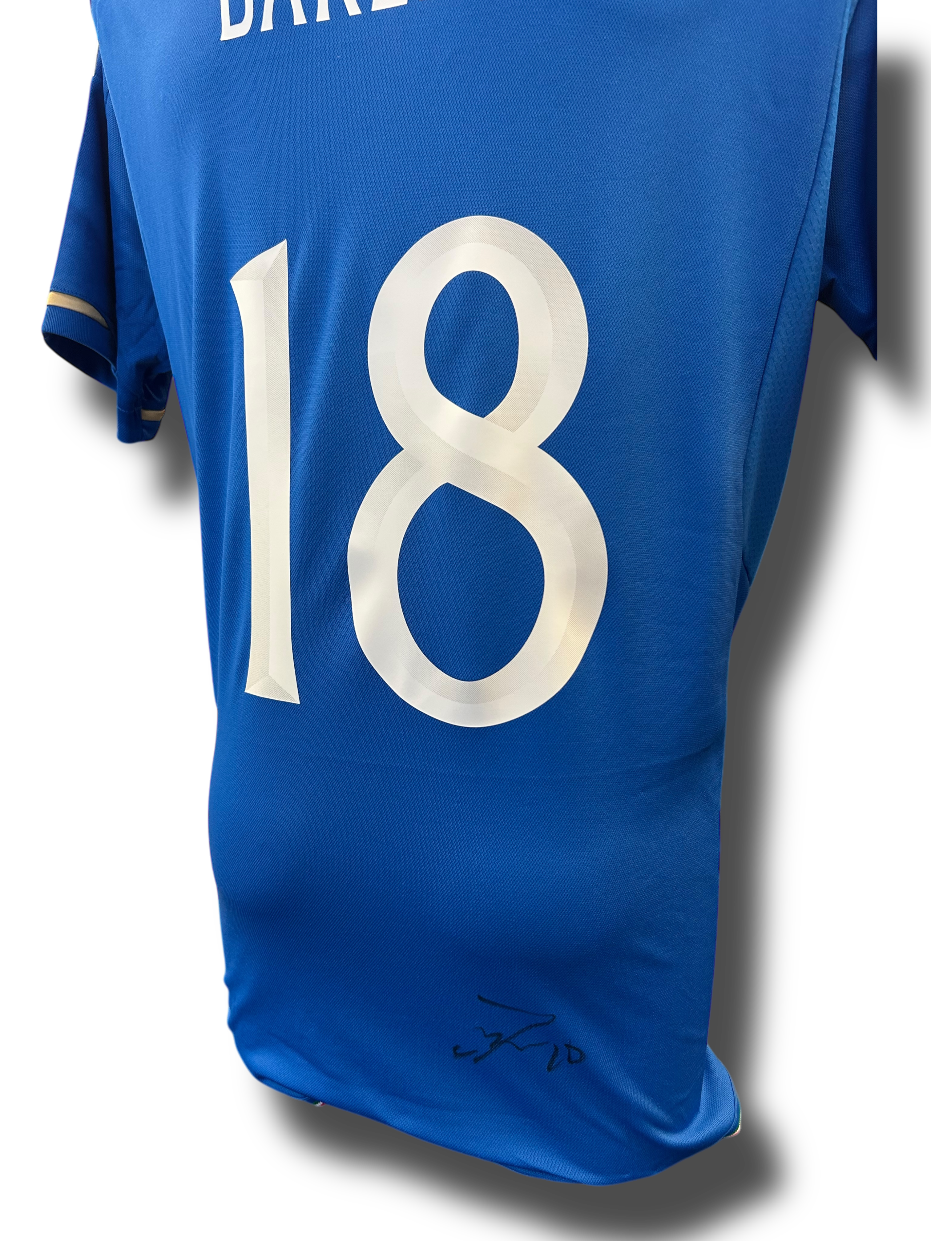 NICOLO BARELLA SIGNED 2022/24 ITALY NATIONAL HOME SHIRT BARELLA 18 (AFTAL COA)