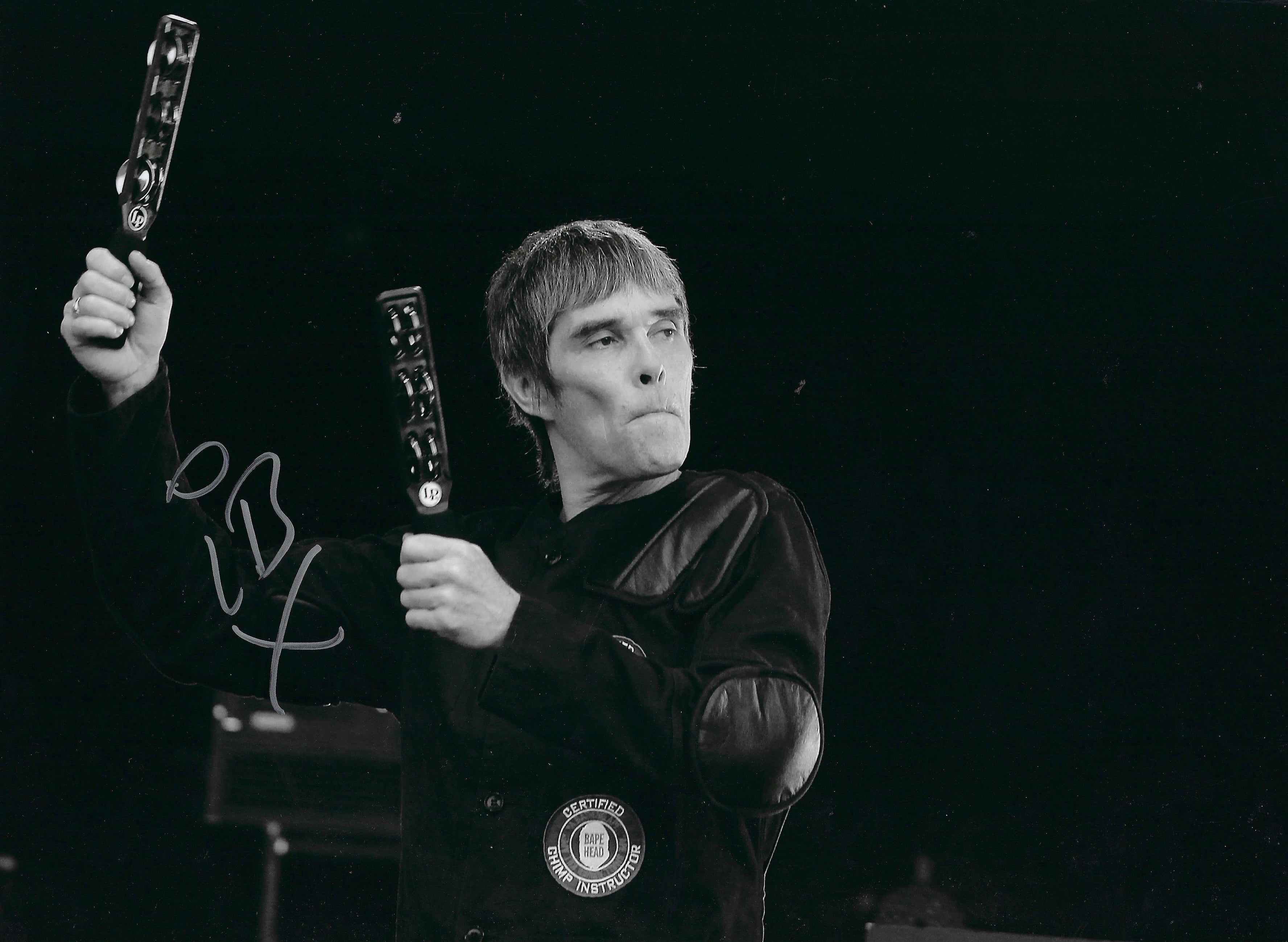 IAN BROWN SIGNED 16x12 STONE ROSES PHOTOGRAPH (AFTAL COA) 9