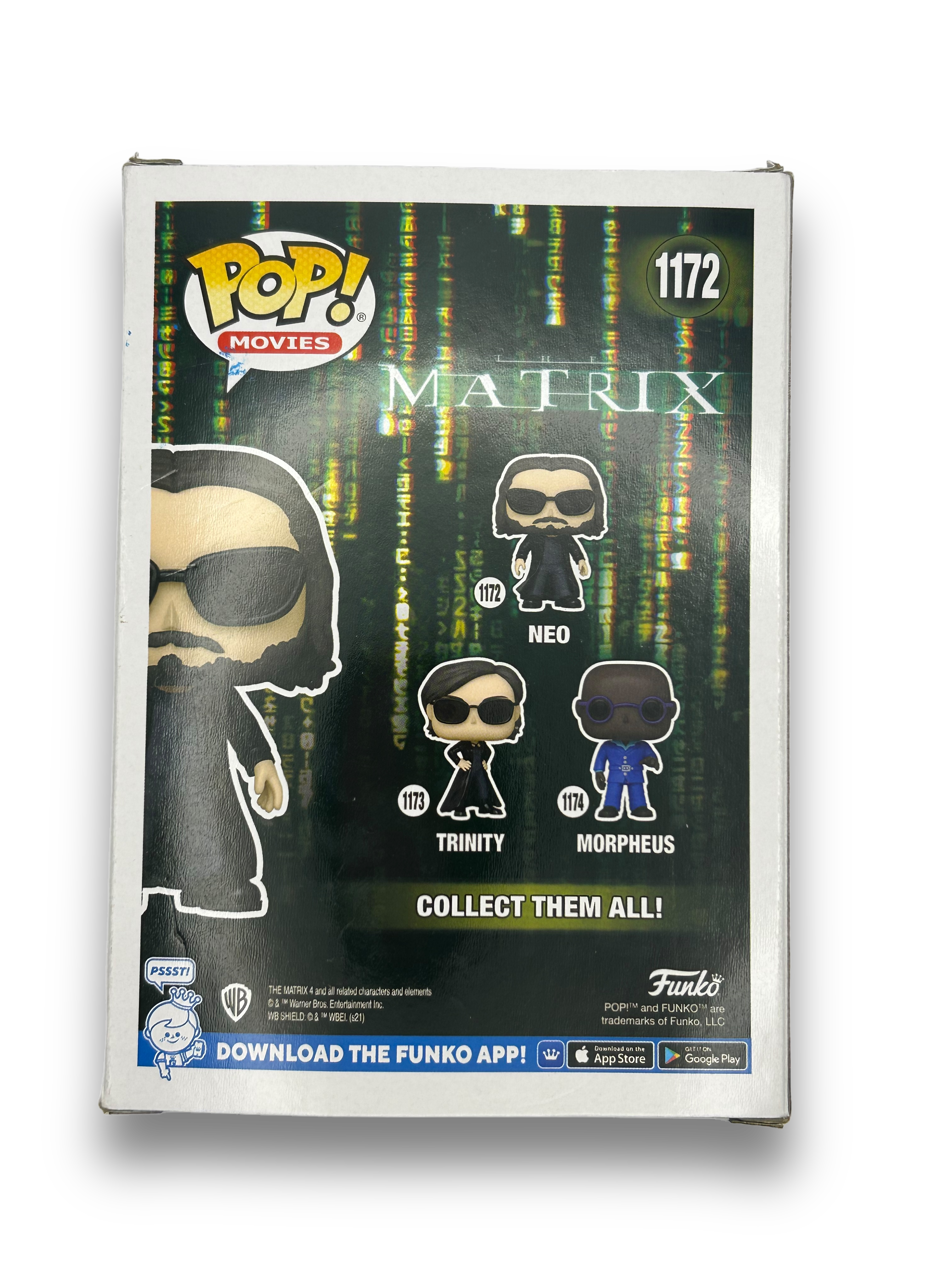 KEANU REEVES SIGNED NEO THE MATRIX FUNKO POP! #1772 (AFTAL COA)