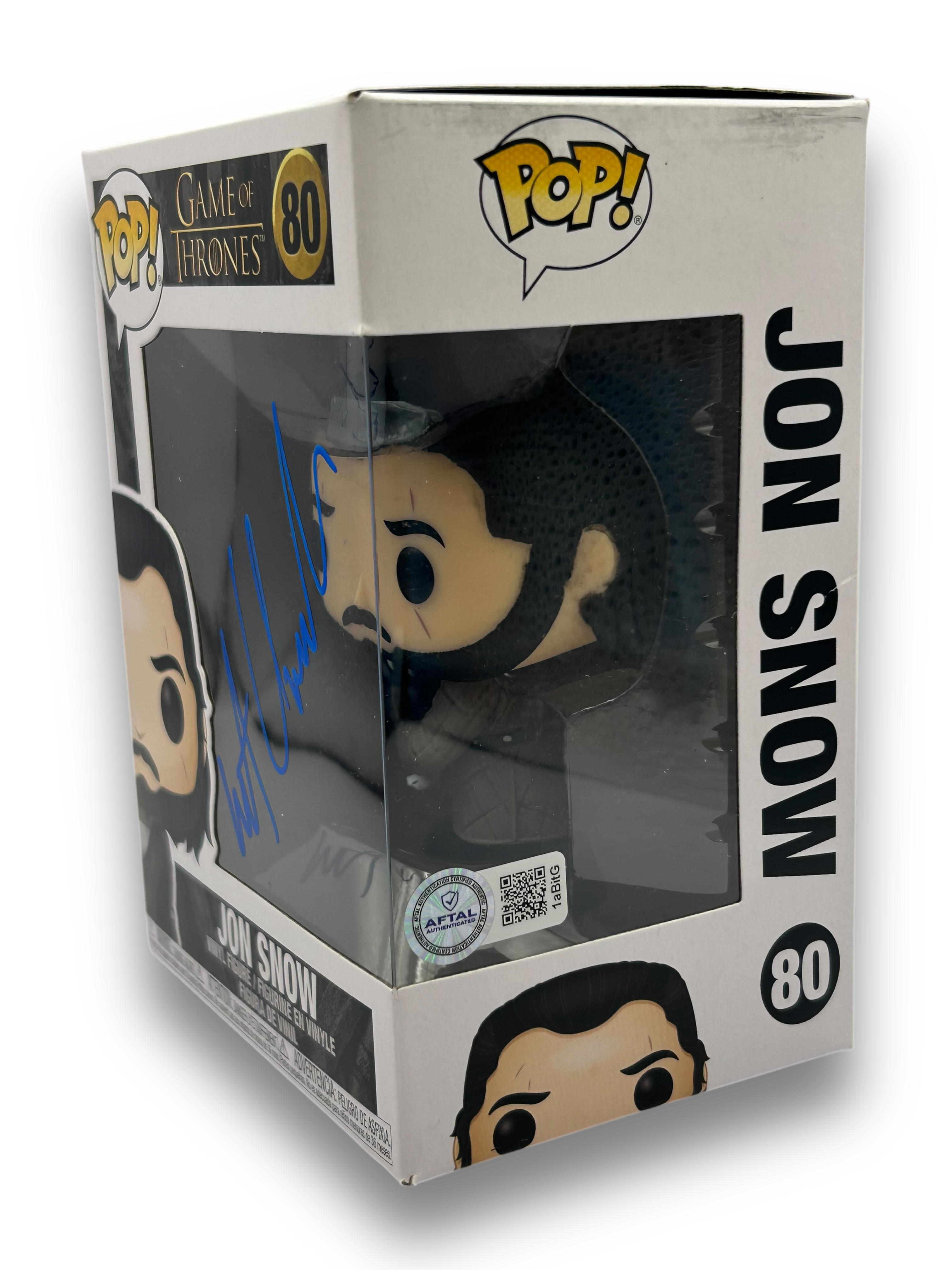KIT HARINGTON SIGNED JON SNOW GAME OF THRONES #80 FUNKO POP! (AFTAL AUTHENTICATED)