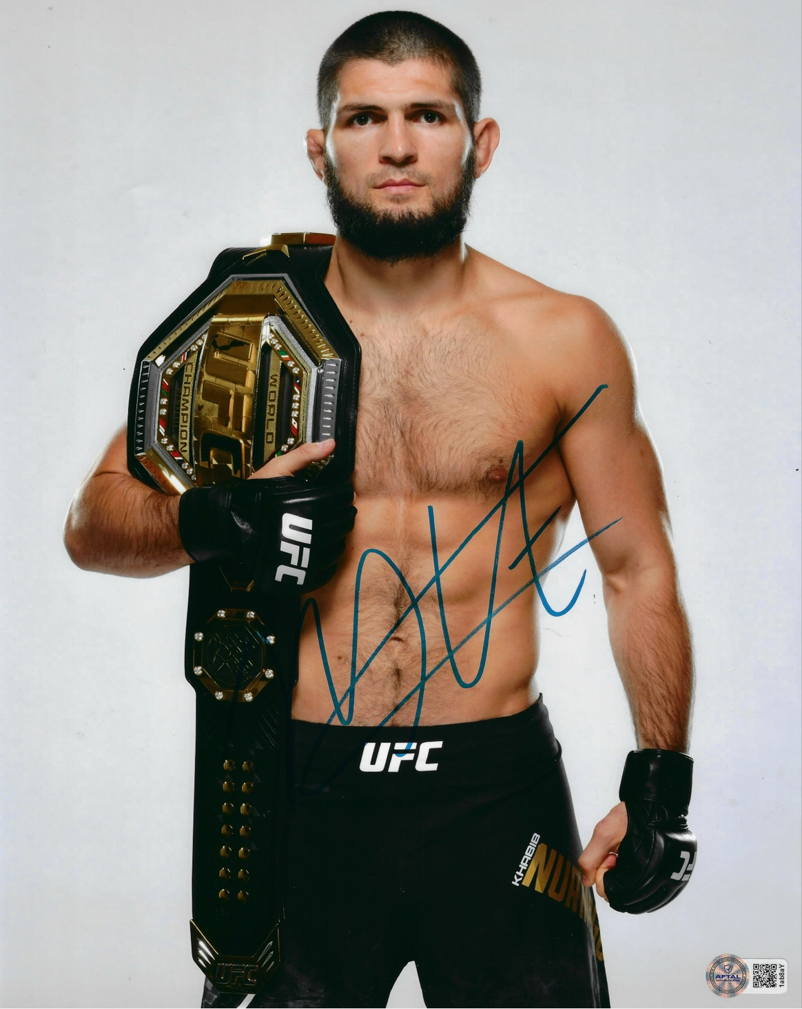 KHABIB NURMAGOMEDOV SIGNED UFC 14x11 PHOTO (AFTAL AUTHENTICATION)