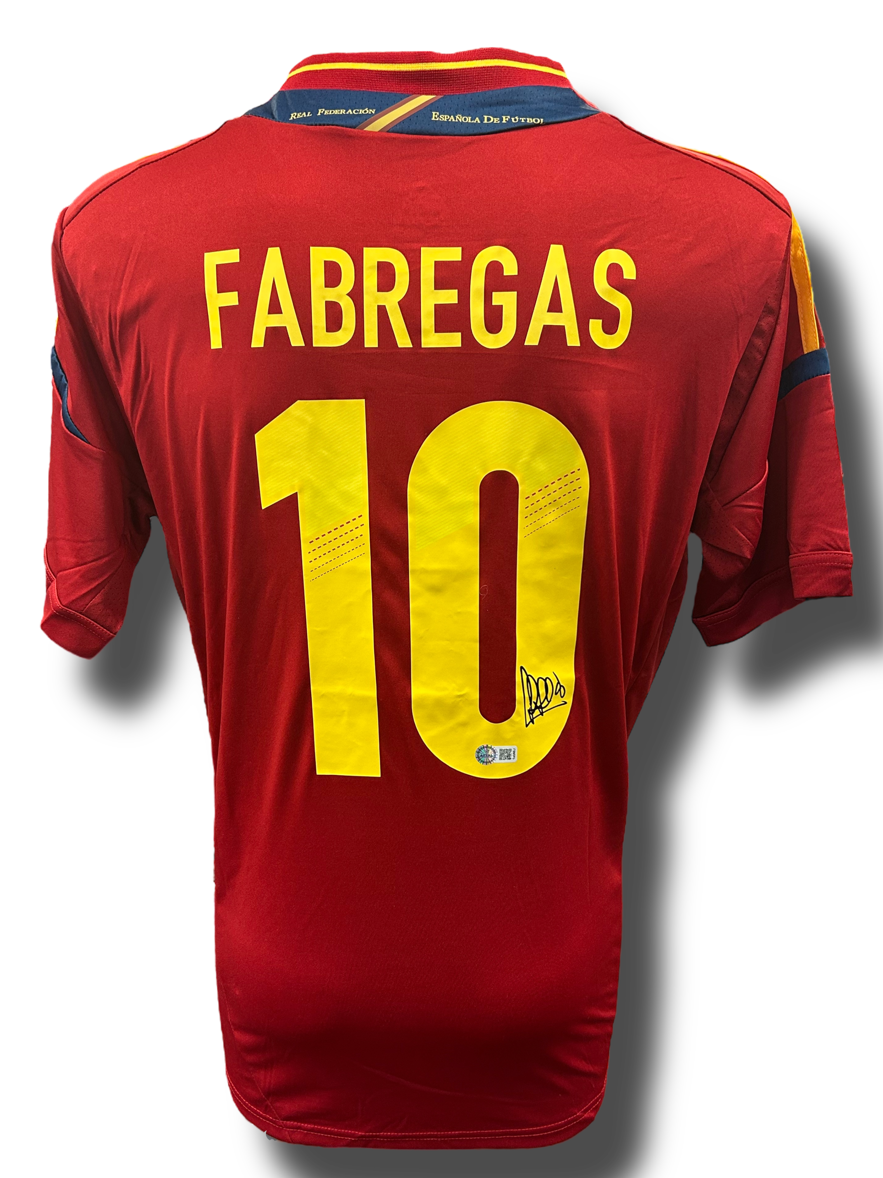 CESC FABREGAS SIGNED SPAIN EURO 2012 WIN HOME SHIRT (AFTAL AUTHENTICATED)