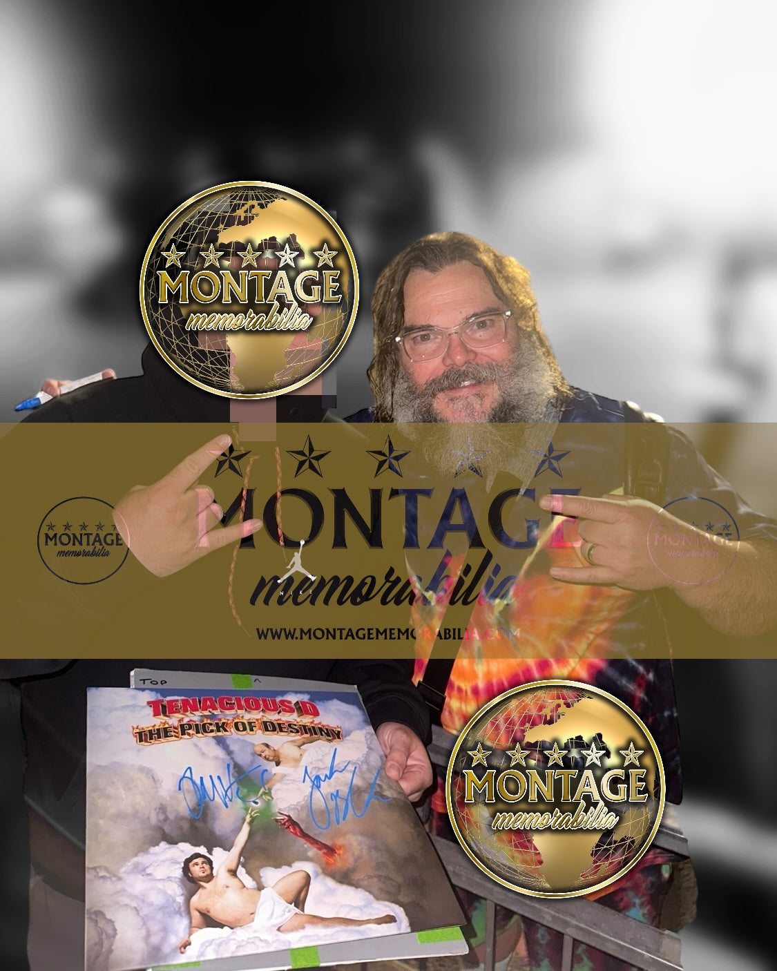 TENACIOUS D JACK BLACK KYLE GASS SIGNED PICK OF DESTINY VINYL (AFTAL COA)