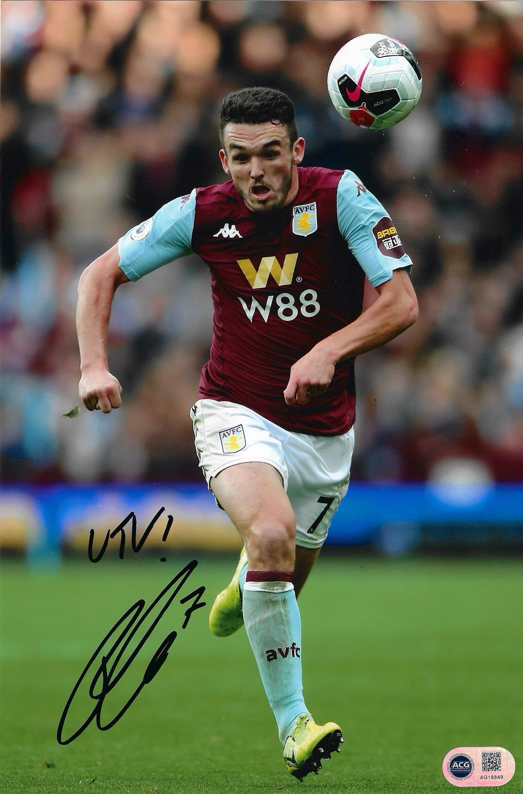 JOHN MCGINN SIGNED ASTON VILLA 12X8 PHOTOGRAPH (ACG CERT AG178849)