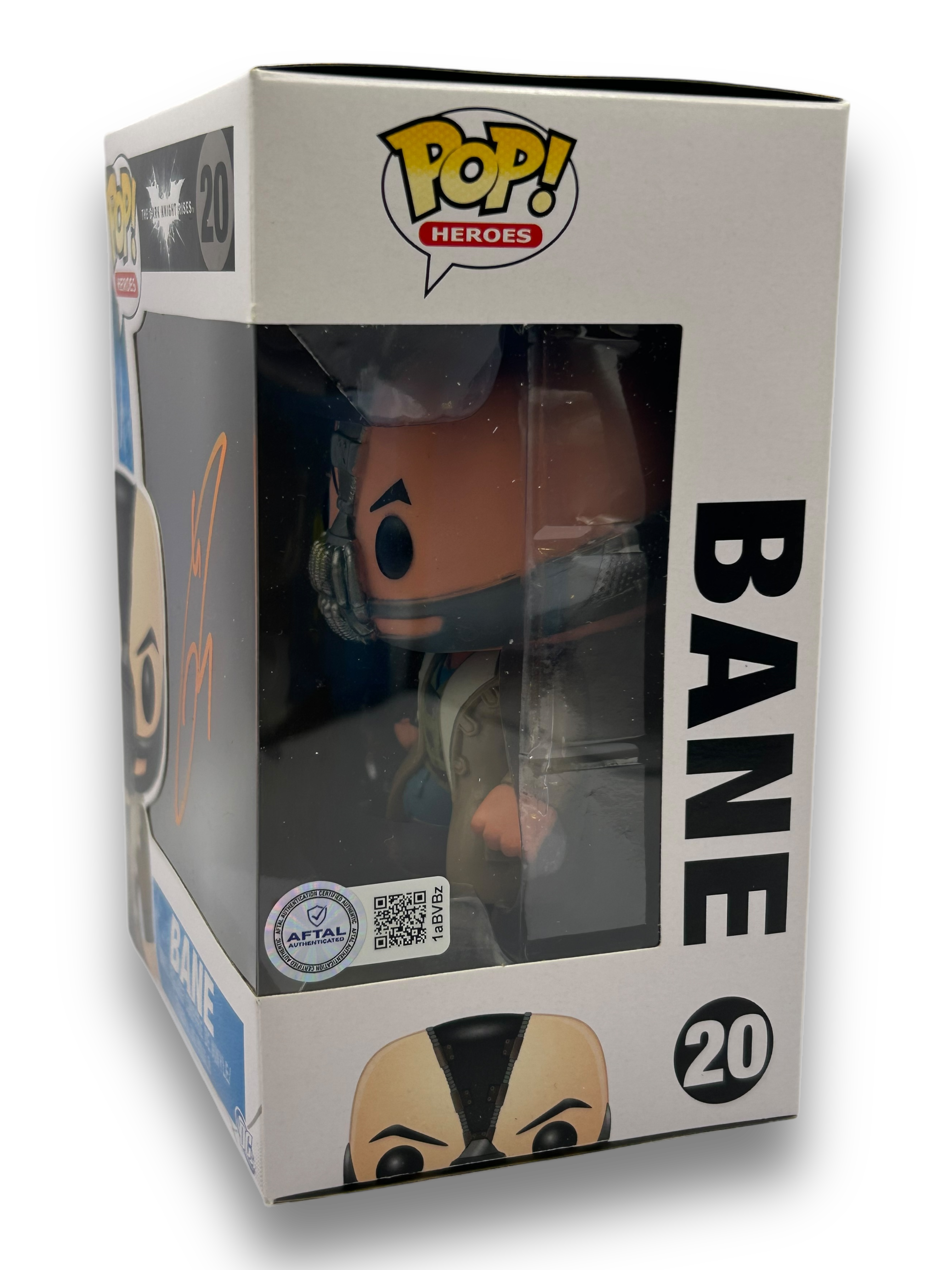 TOM HARDY SIGNED BANE DARK KNIGHT RISES #20 FUNKO POP! (AFTAL AUTHENTICATED)