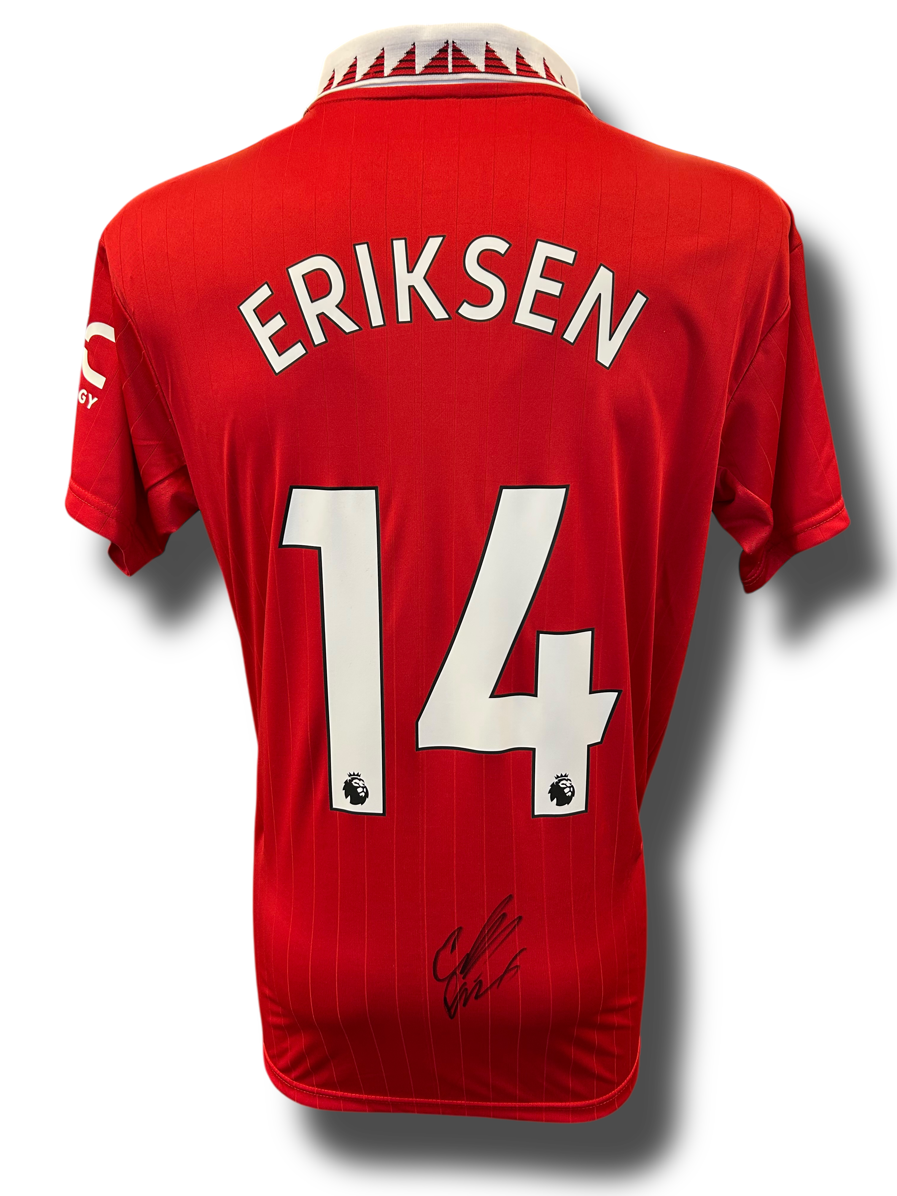 CHRISTIAN ERIKSEN SIGNED 2022/23 MANCHESTER UTD HOME SHIRT (AFTAL COA)