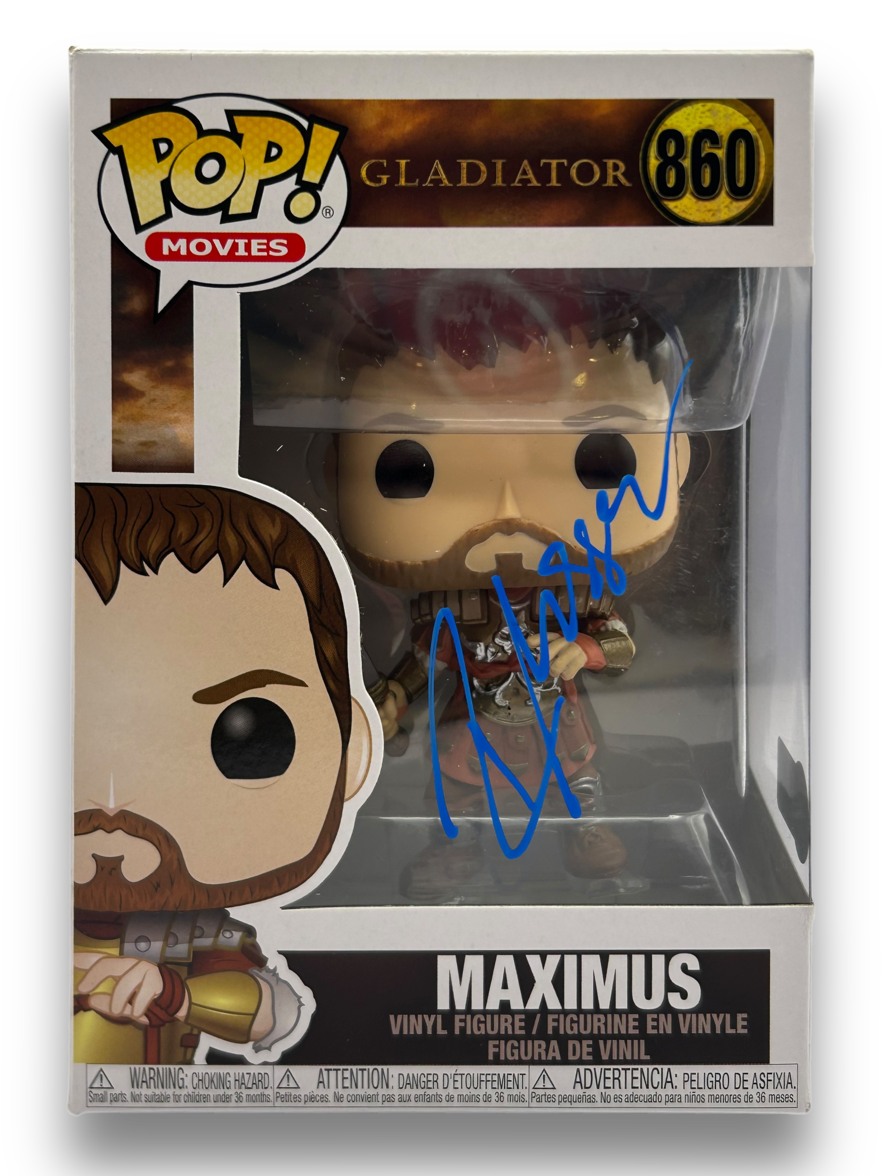 RUSSELL CROWE SIGNED MAXIMUS GLADIATOR #860 FUNKO POP! (AFTAL AUTHENTICATED) 2