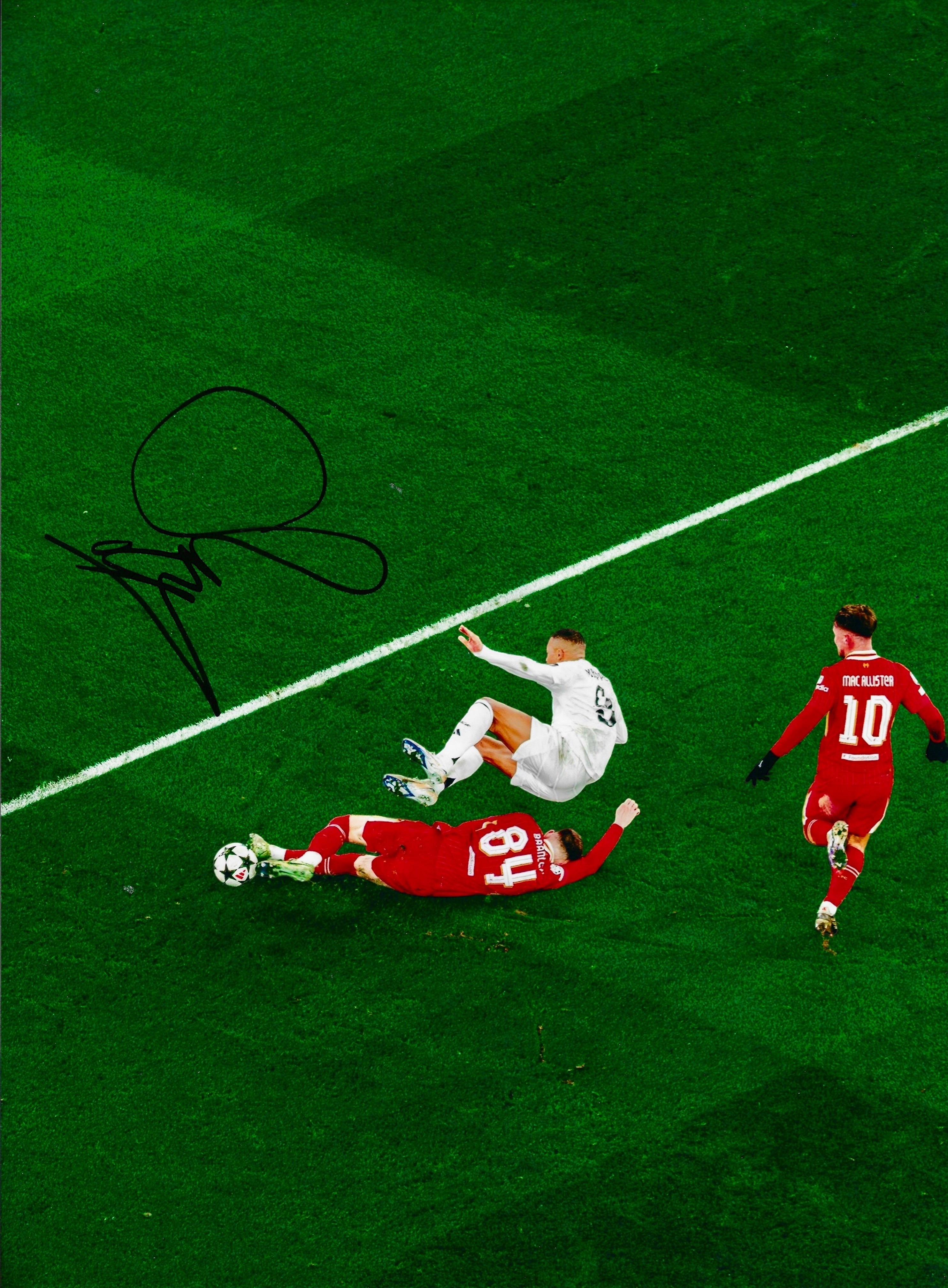 CONOR BRADLEY SIGNED LIVERPOOL FC MBAPPE TACKLE 16X12 PHOTO (AFTAL COA) 8