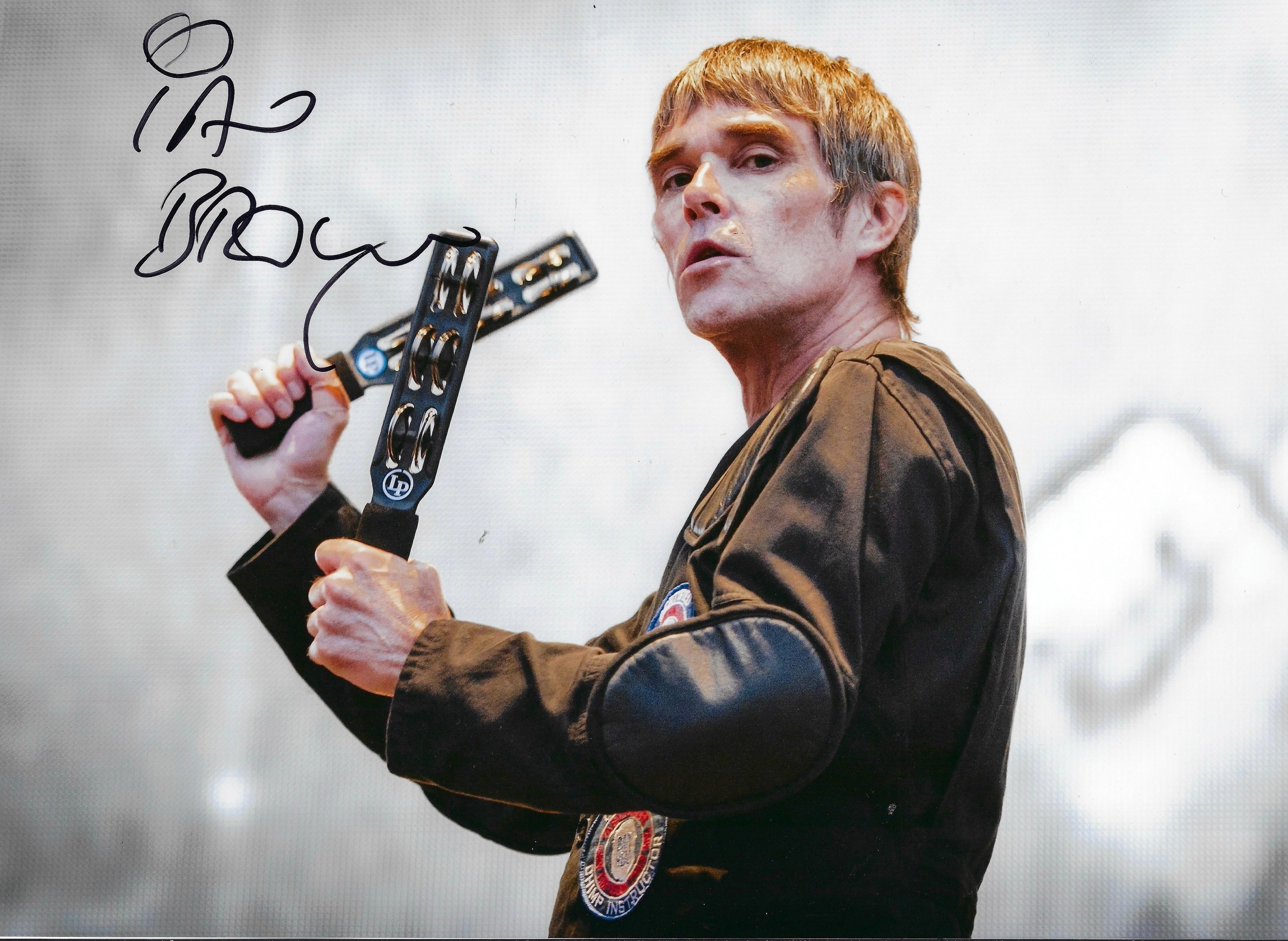 IAN BROWN SIGNED 16x12 STONE ROSES PHOTOGRAPH (AFTAL COA) 15