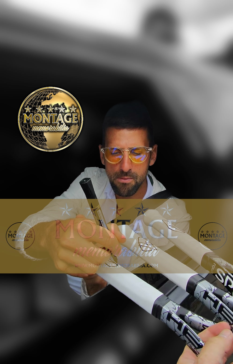 NOVAK DJOKOVIC SIGNED HEAD METALLIX TENNIS RACKET WIMBLEDON WINNER (AFTAL COA)