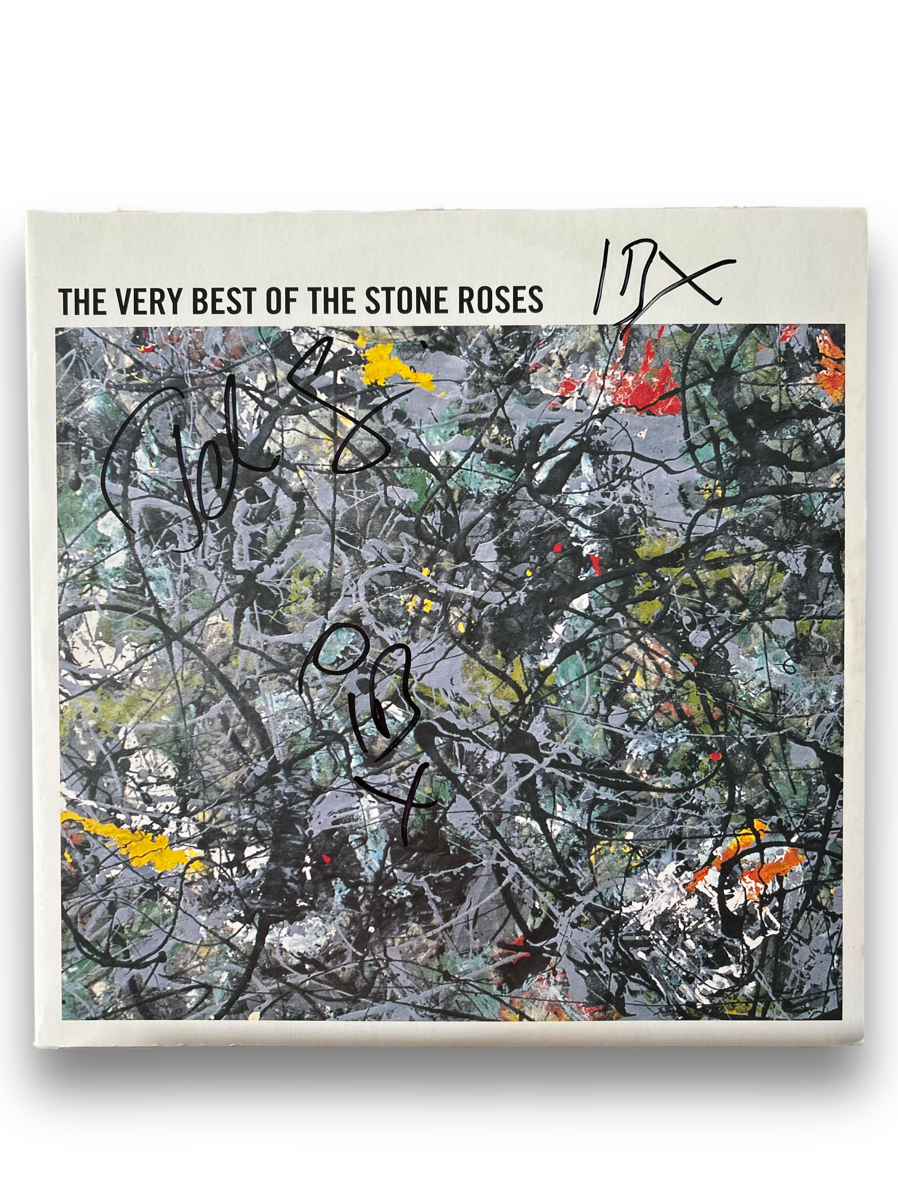 IAN BROWN & JOHN SQUIRE SIGNED THE VERY BEST OF THE STONE ROSES 12” VINYL (AFTAL COA)