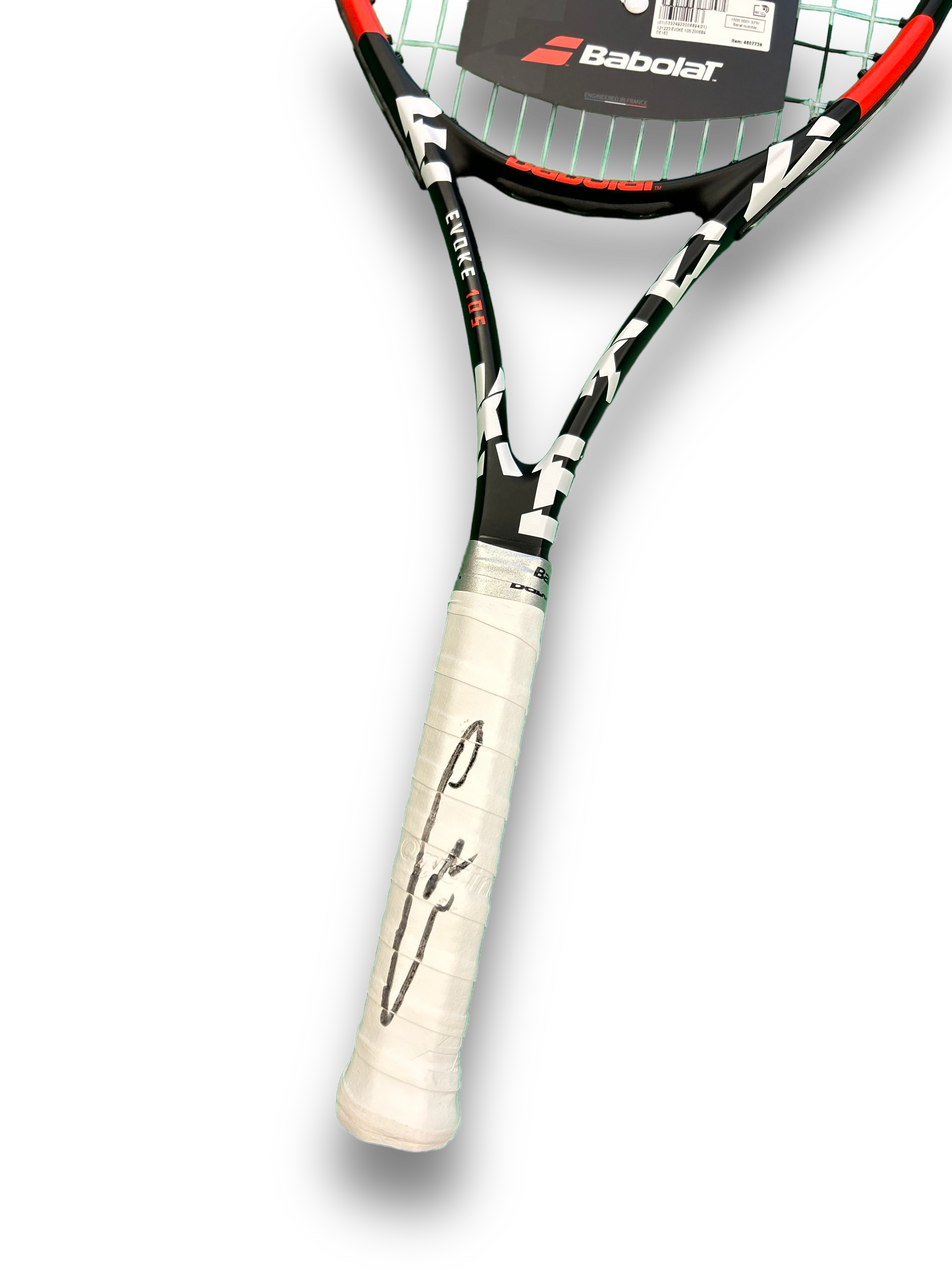 CARLOS ALCARAZ SIGNED BABOLAT EVOKE TENNIS RACKET WIMBLEDON WINNER (AFTAL COA)