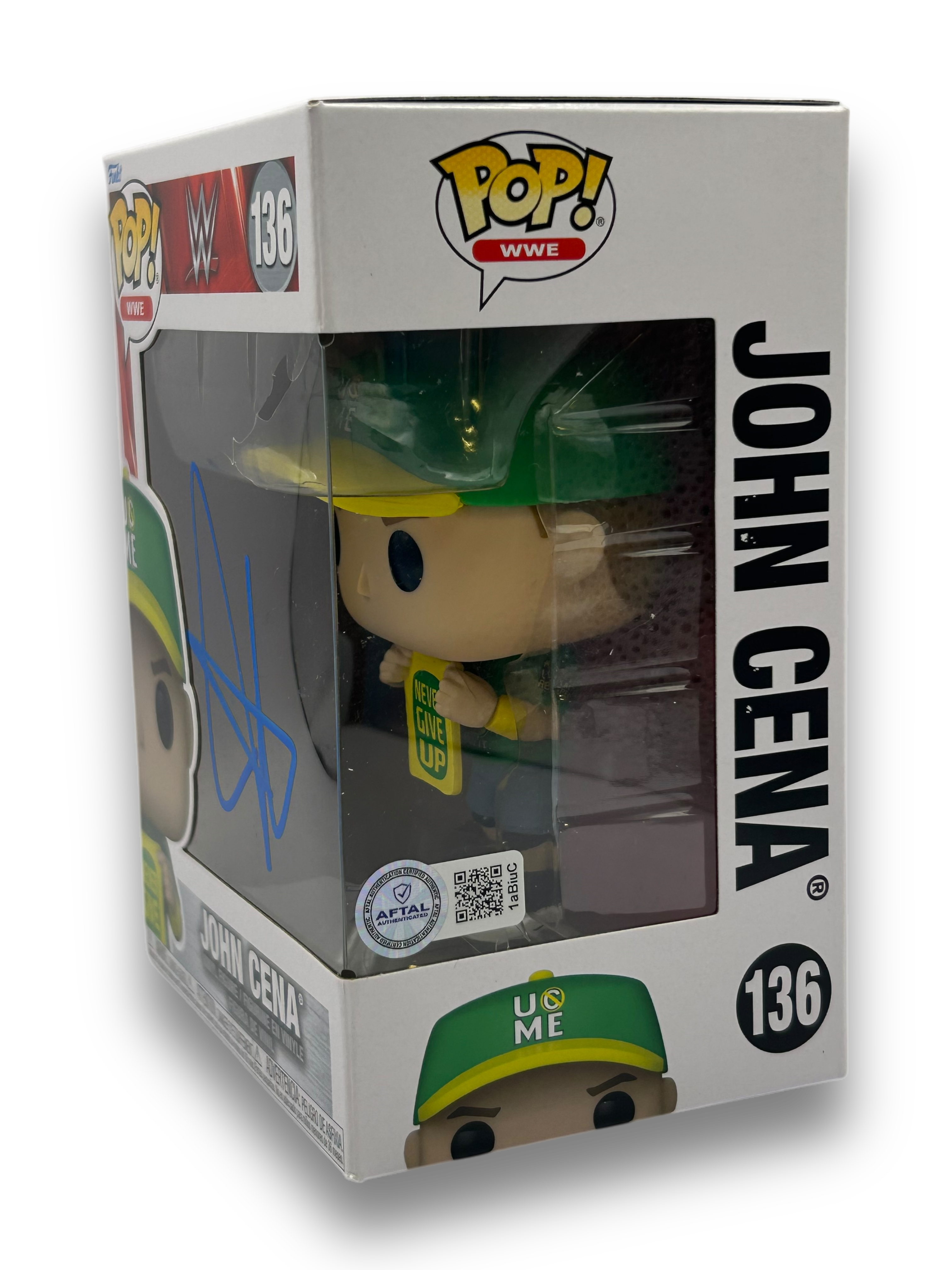 JOHN CENA SIGNED WWE NEVER GIVE UP #1237 FUNKO POP (AFTAL AUTHENTICATED)