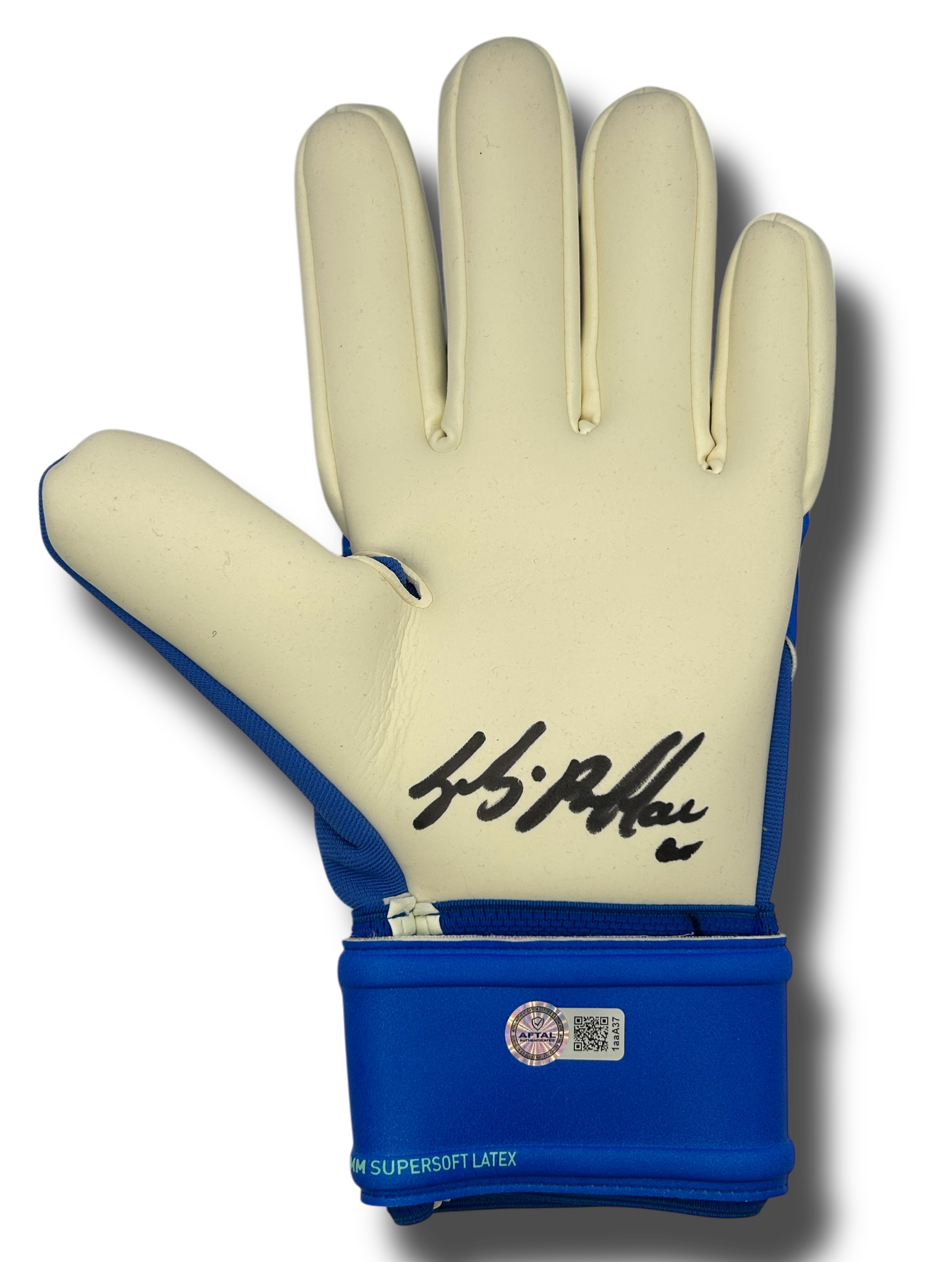 GIANLUIGI BUFFON SIGNED PUMA BLUE GOALKEEPER GLOVE L (AFTAL AUTHENTICATED)