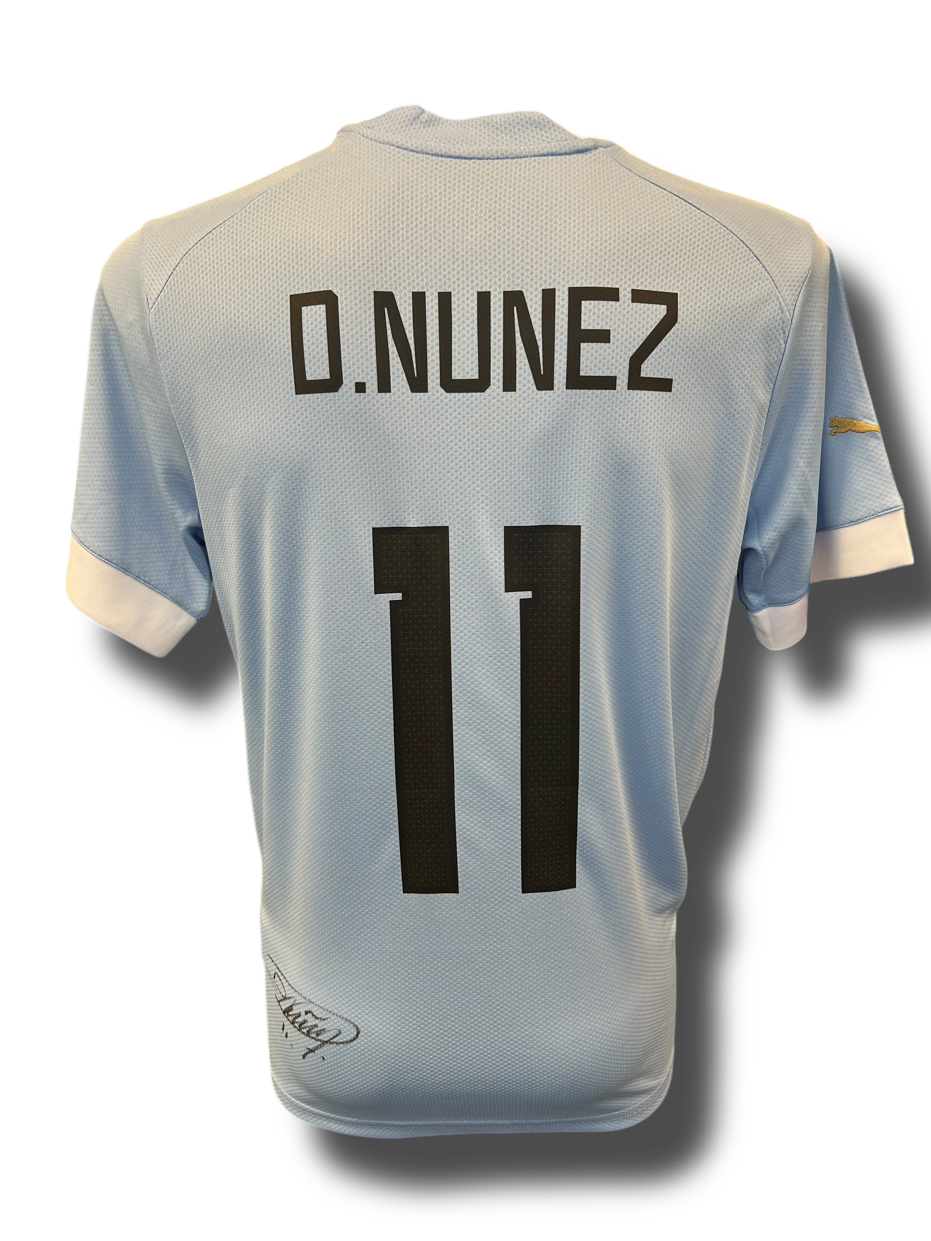 DARWIN NUNEZ SIGNED URUGUAY 2022 HOME SHIRT (AFTAL COA) 2