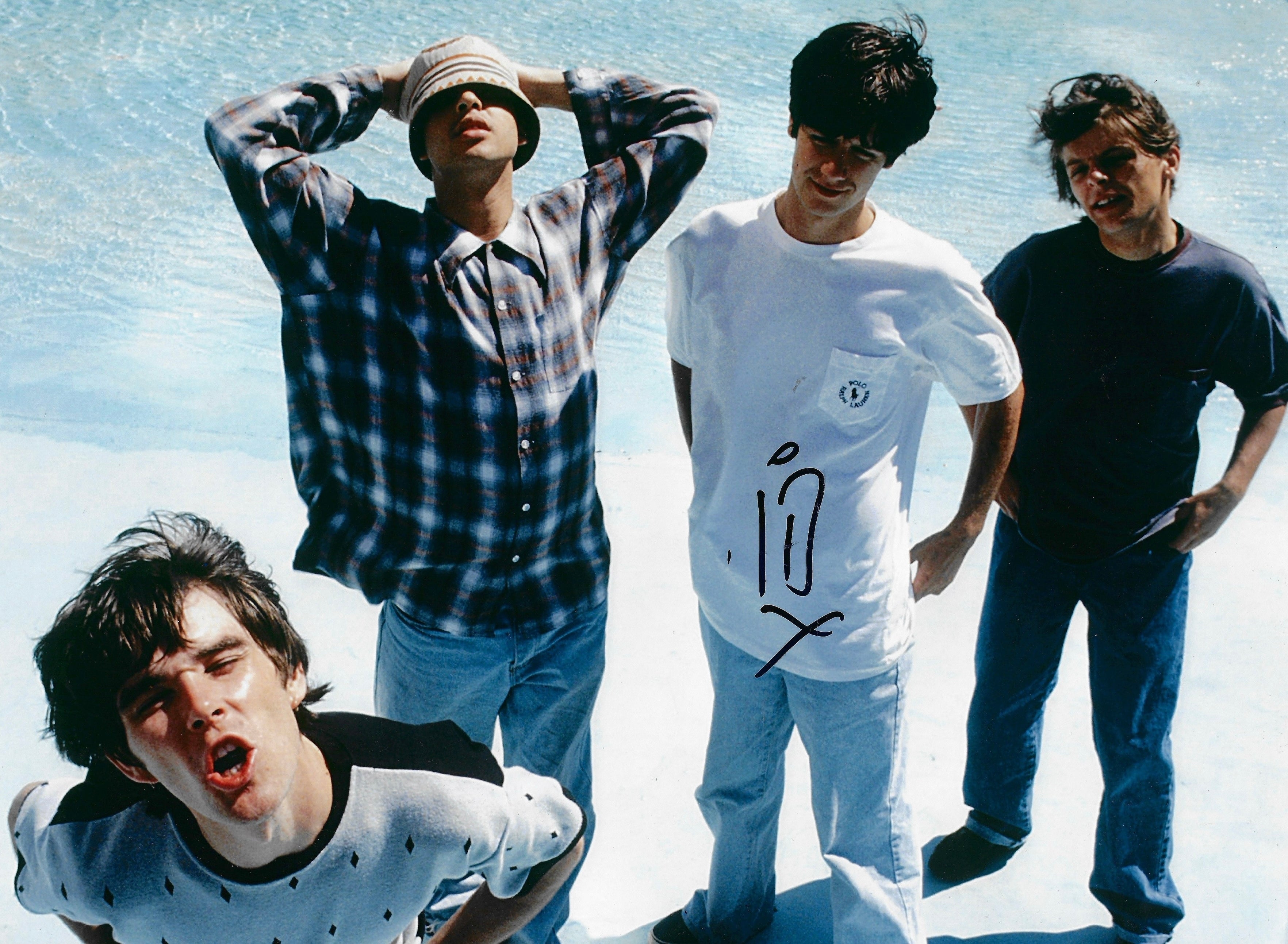 IAN BROWN SIGNED 16x12 STONE ROSES PHOTOGRAPH (AFTAL COA) 2