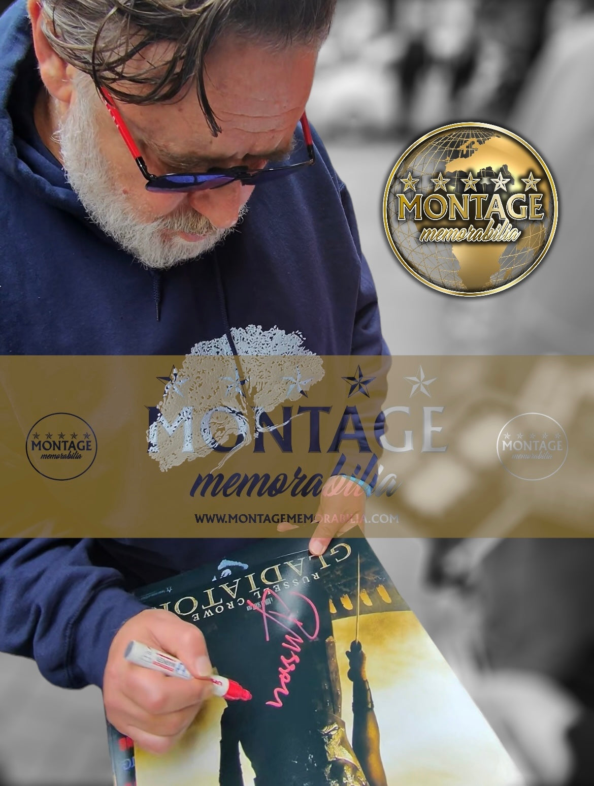 RUSSELL CROWE SIGNED 16x12 GLADIATOR MOVIE PHOTO (ACG CERT AG16704)