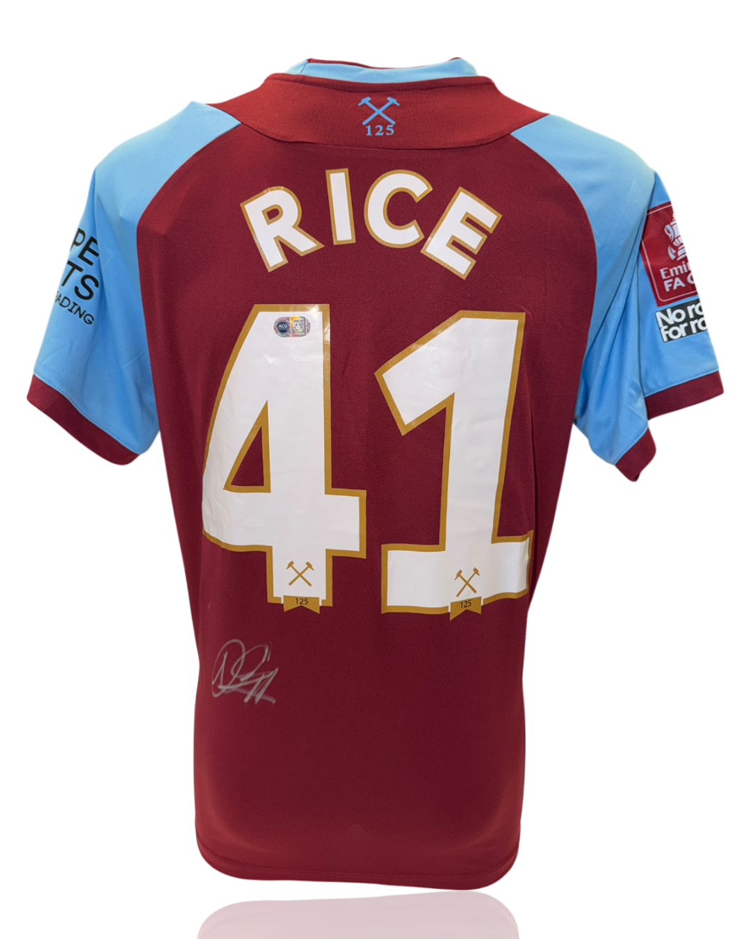 DECLAN RICE SIGNED WEST HAM UNITED 2021/22 HOME SHIRT (ACG CERT AG17618)