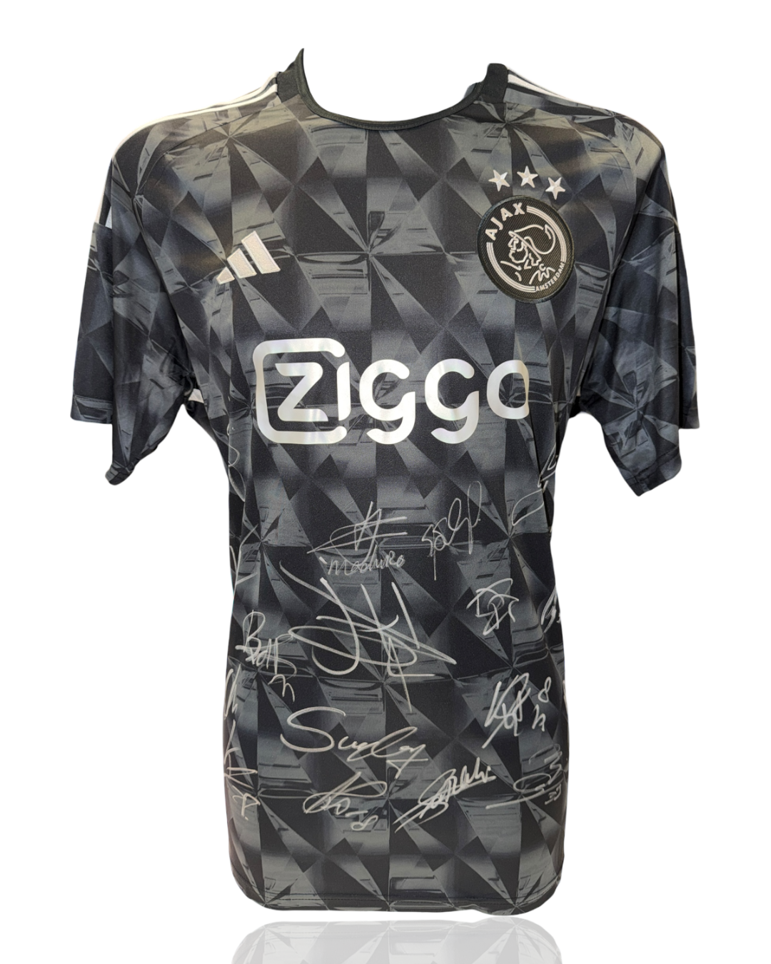 AFC AJAX SIGNED 2023/24 AWAY SQUAD SHIRT HENDERSON, HATO, TAYLOR (ACG CERT AG17631)