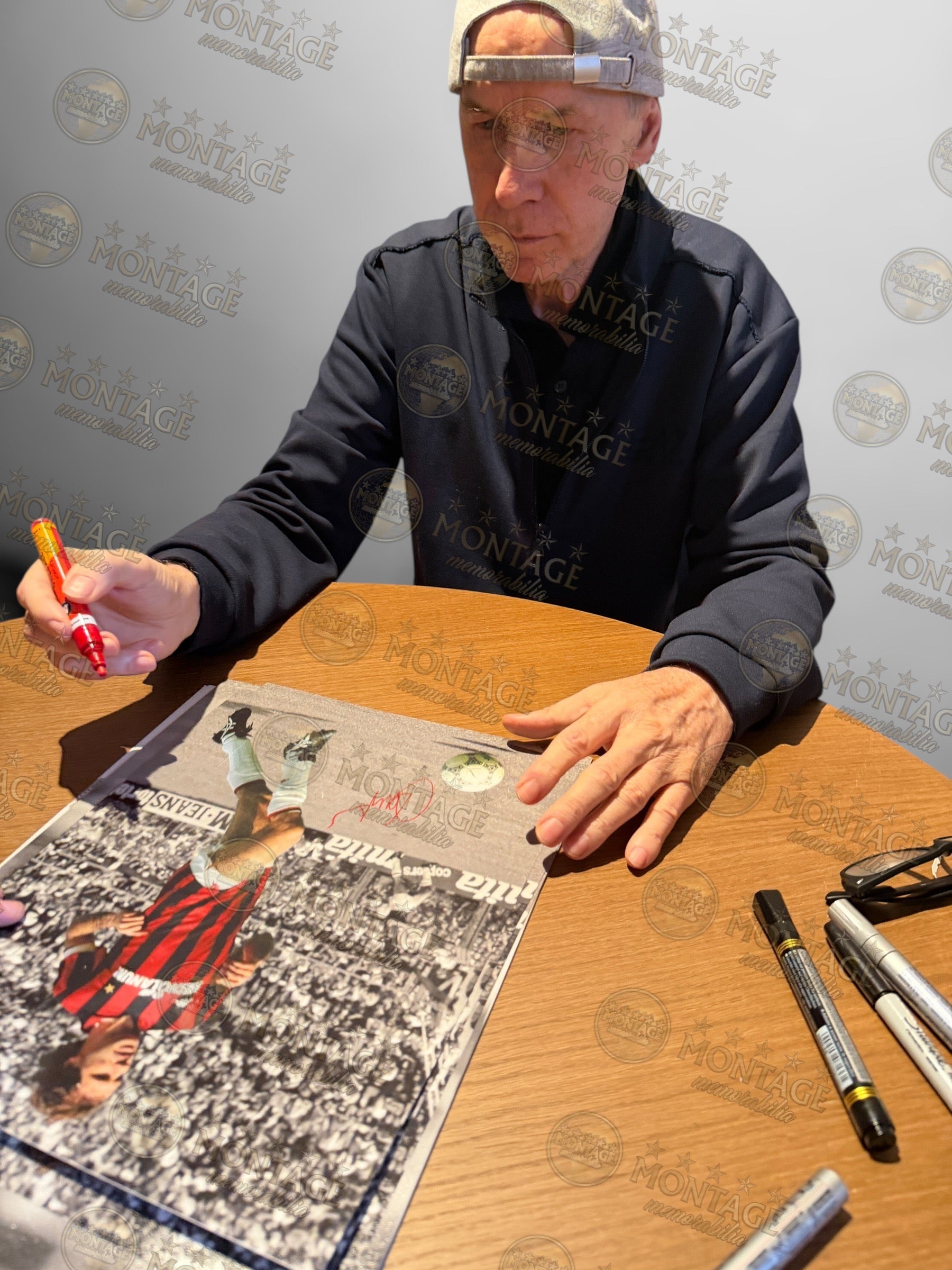 FRANCO BARESI SIGNED AC MILAN LEGEND 14X11 PHOTOGRAPH (ACG CERT AG17705)