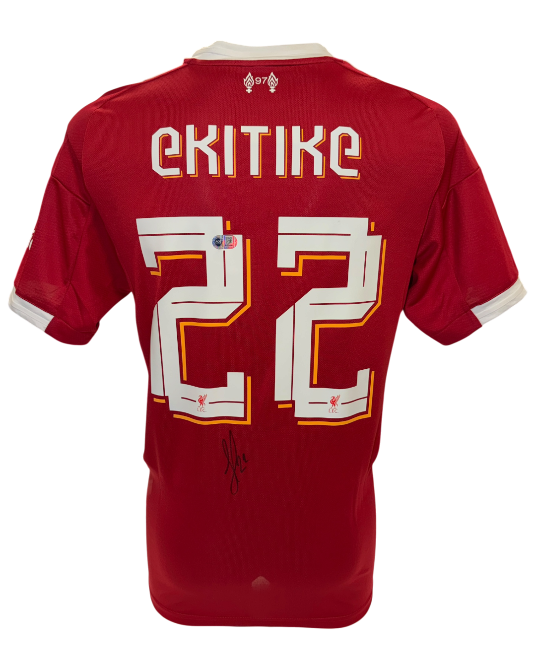 HUGO EKITIKE SIGNED 2025/26 LIVERPOOL FC HOME CUP SHIRT (ACG CERT AG17781)