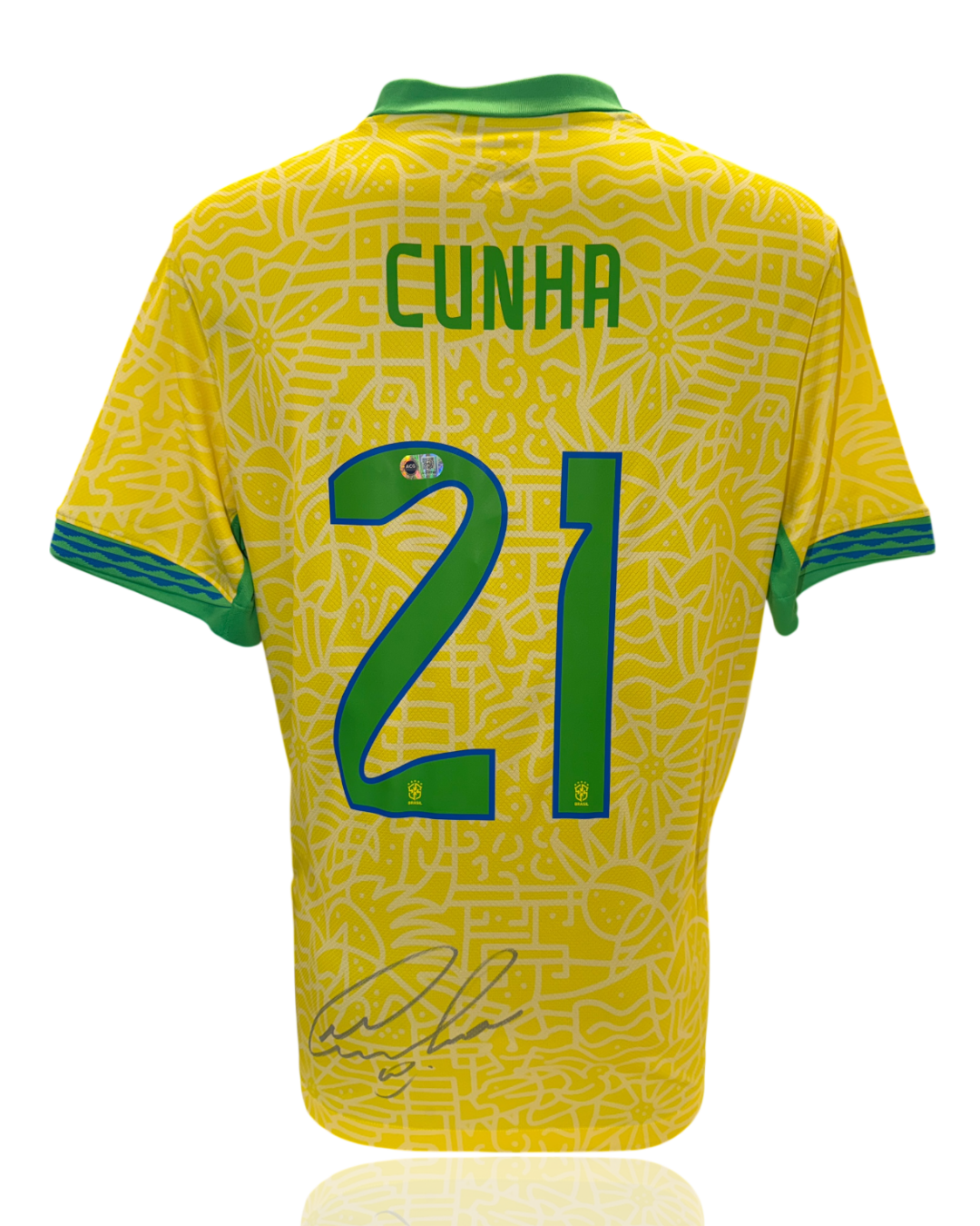 MATHEUS CUNHA SIGNED BRAZIL 2024/25 HOME SHIRT (ACG CERT AG17795)
