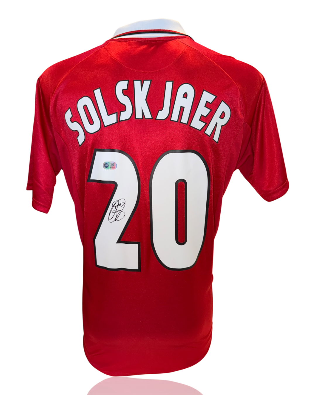 OLE GUNNAR SOLSKJAER SIGNED 1999 MANCHESTER UTD HOME SHIRT (ACG CERT AG17807)