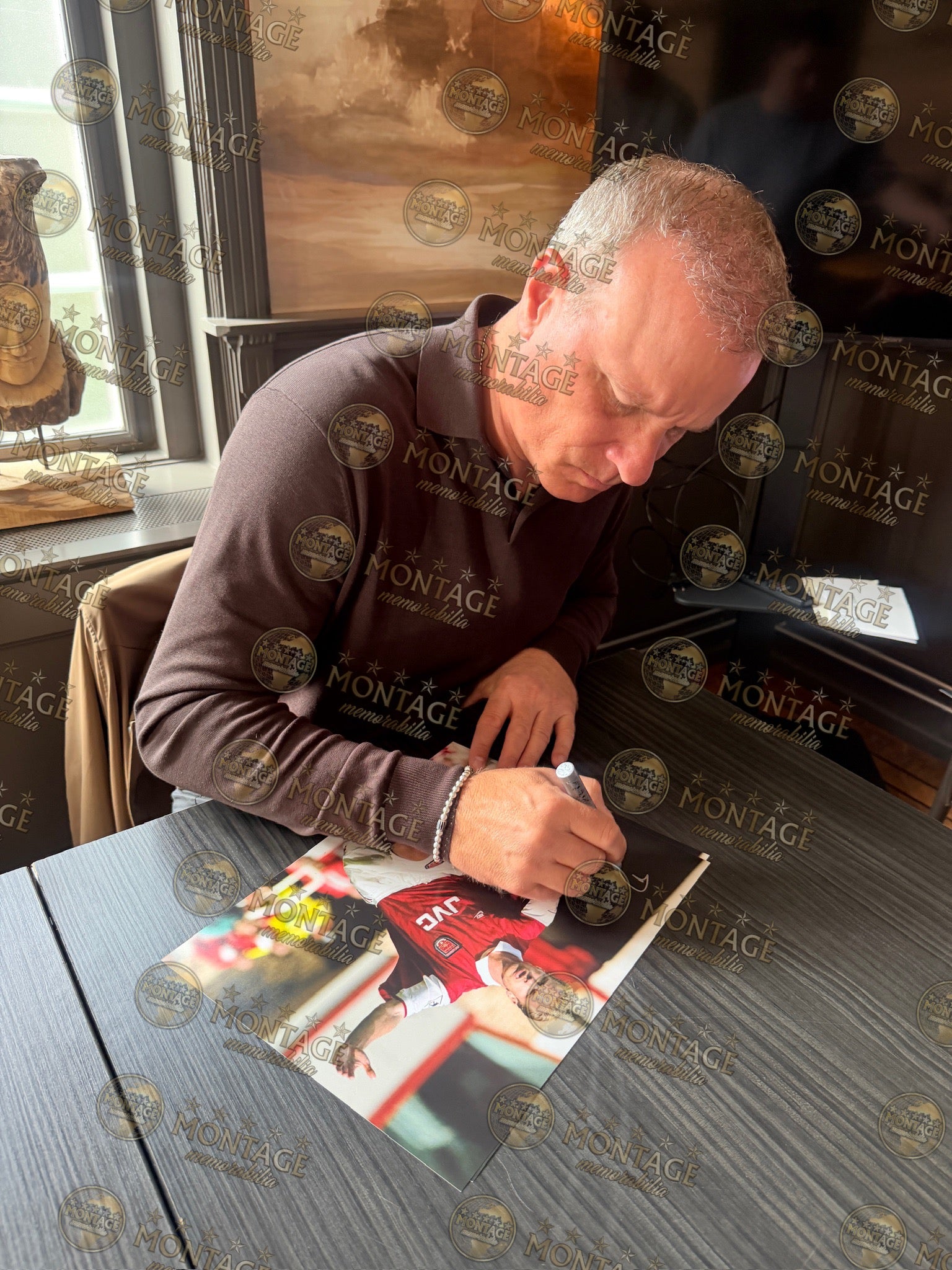 DENNIS BERGKAMP SIGNED ARSENAL FC 14X11 PHOTO (ACG WITNESS AG46490)