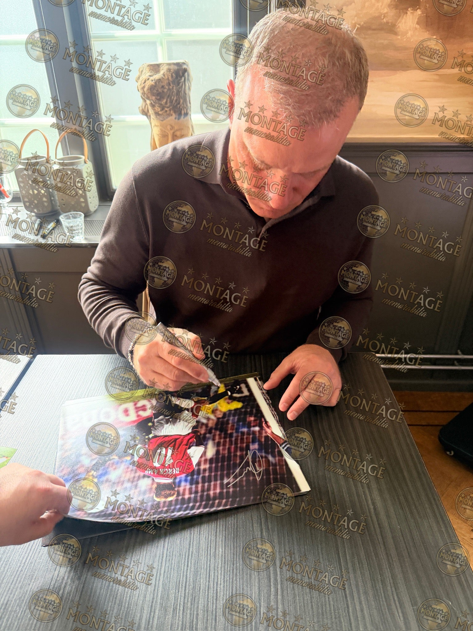 DENNIS BERGKAMP SIGNED ARSENAL FC 14X11 PHOTO (ACG WITNESS AG46491)