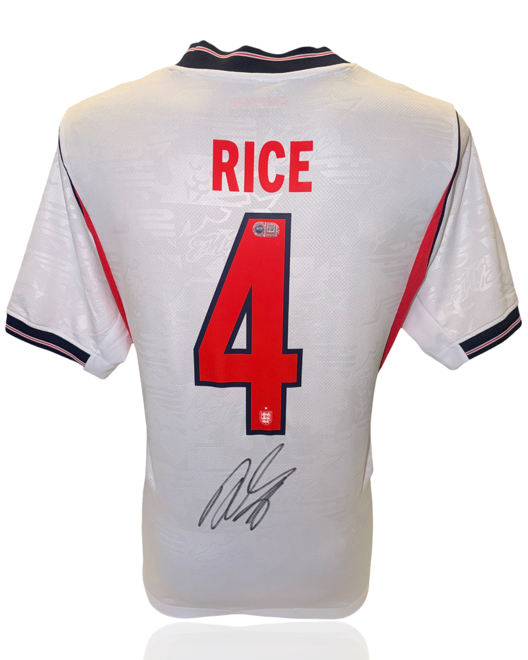 DECLAN RICE SIGNED 2026/28 ENGLAND WORLD CUP HOME SHIRT (ACG CERT AG18183)