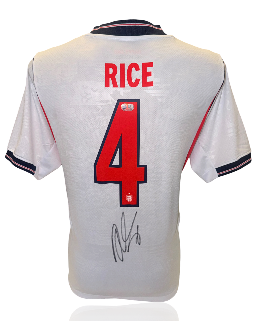 DECLAN RICE SIGNED 2026/28 ENGLAND WORLD CUP HOME SHIRT (ACG CERT AG18184)