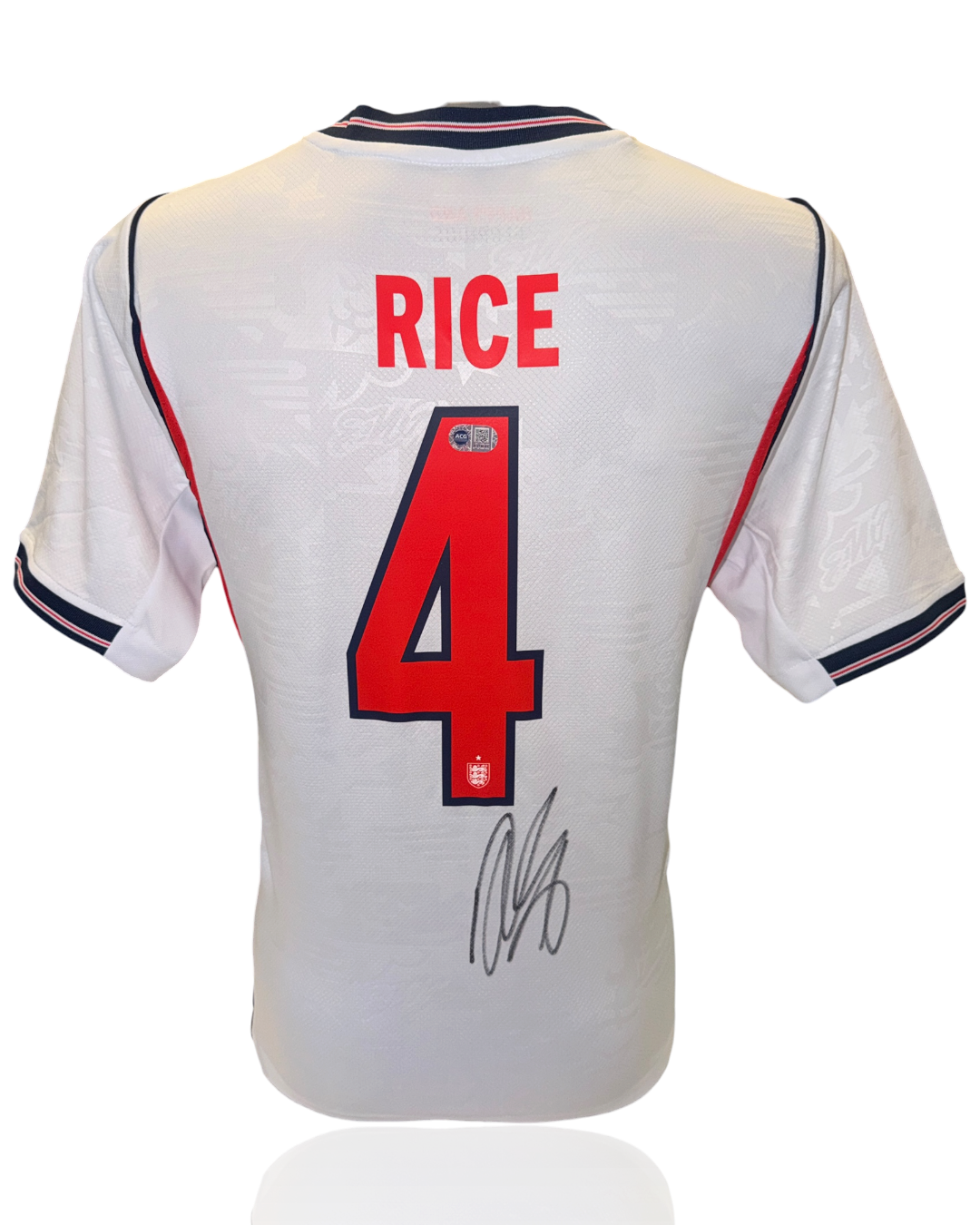 DECLAN RICE SIGNED 2026/28 ENGLAND WORLD CUP HOME SHIRT (ACG CERT AG18185)