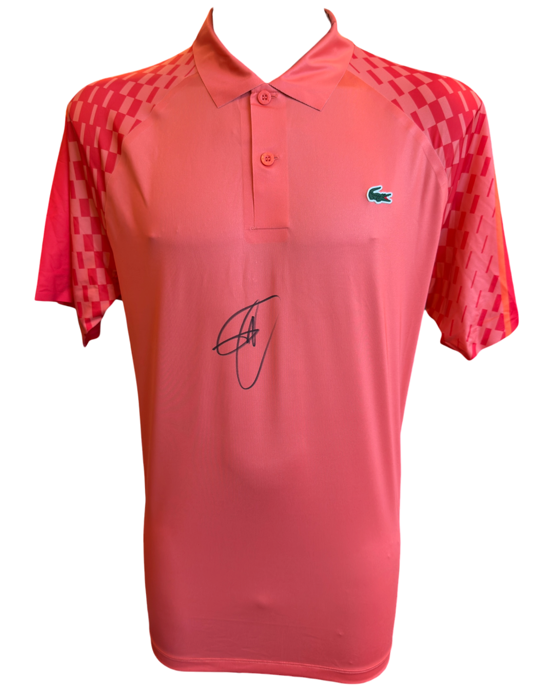 NOVAK DJOKOVIC SIGNED LACOSTE RED AUSTRALIAN OPEN POLO SHIRT (ACG CERT AG19137)