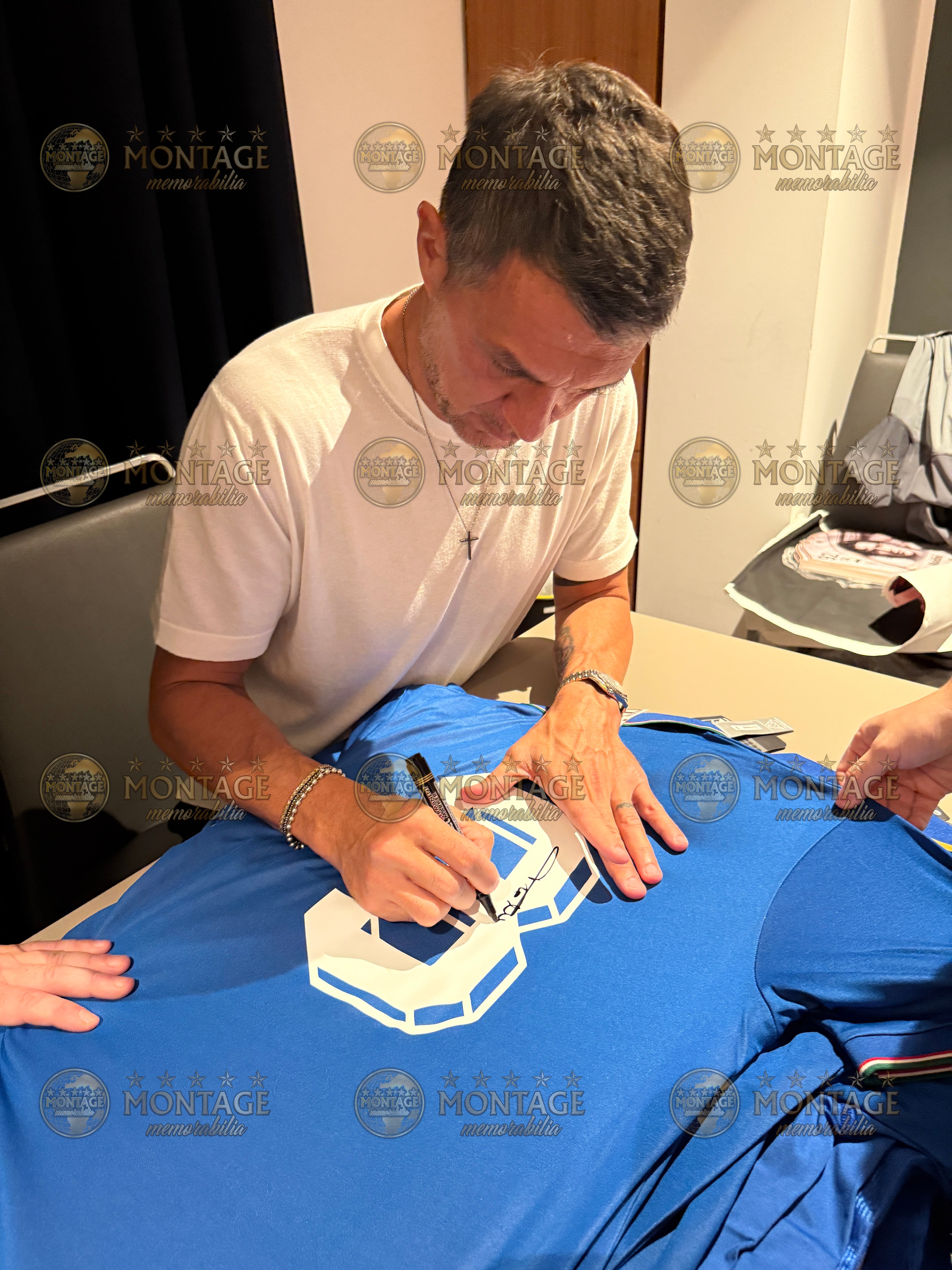 PAOLO MALDINI SIGNED ITALY WORLD CUP 1986/90 HOME SHIRT (ACG CERT AG17401)