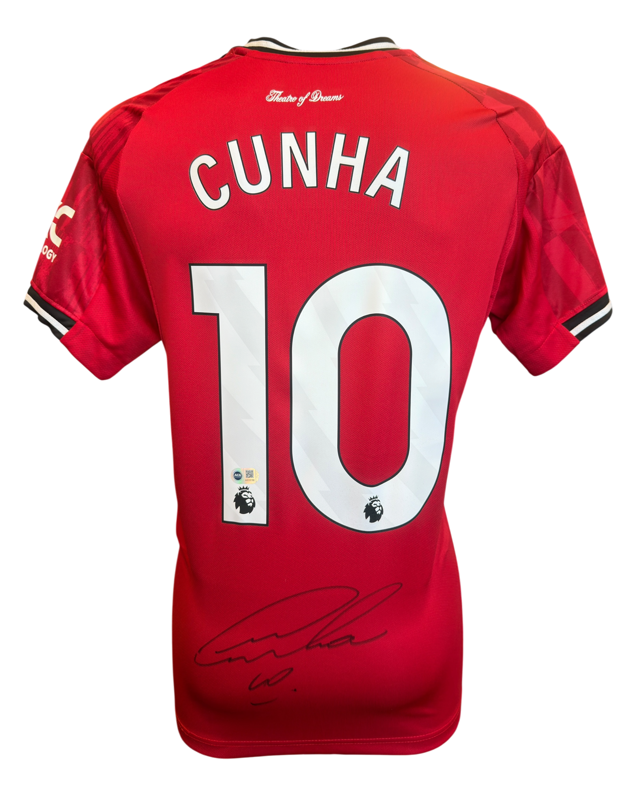 MATHEUS CUNHA SIGNED 2025/26 MANCHESTER UTD HOME SHIRT (ACG CERT AG19158)