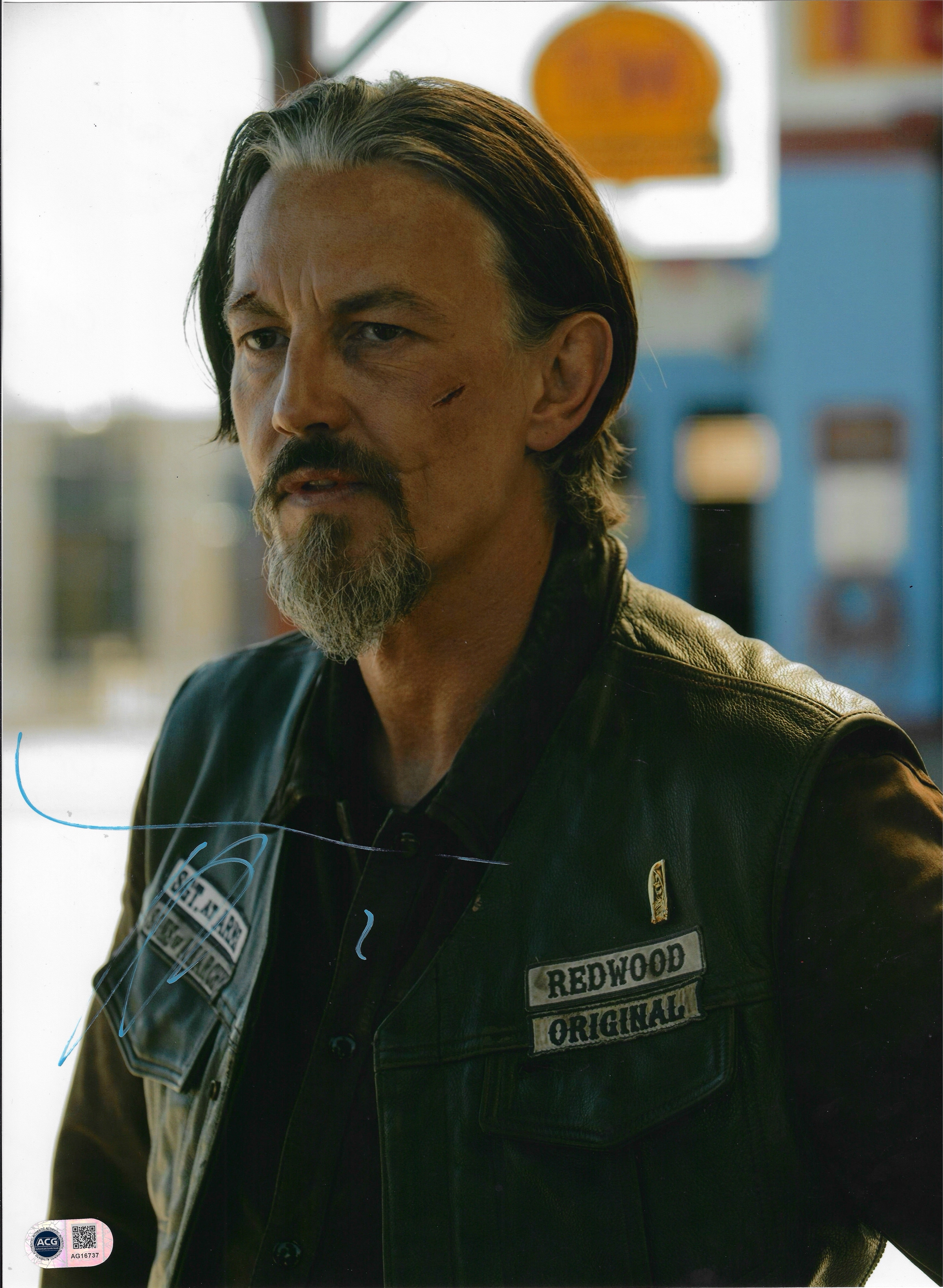 TOMMY FLANAGAN SIGNED CHIBS SONS OF ANARCHY 16x12 PHOTO (ACG CERT AG16737)