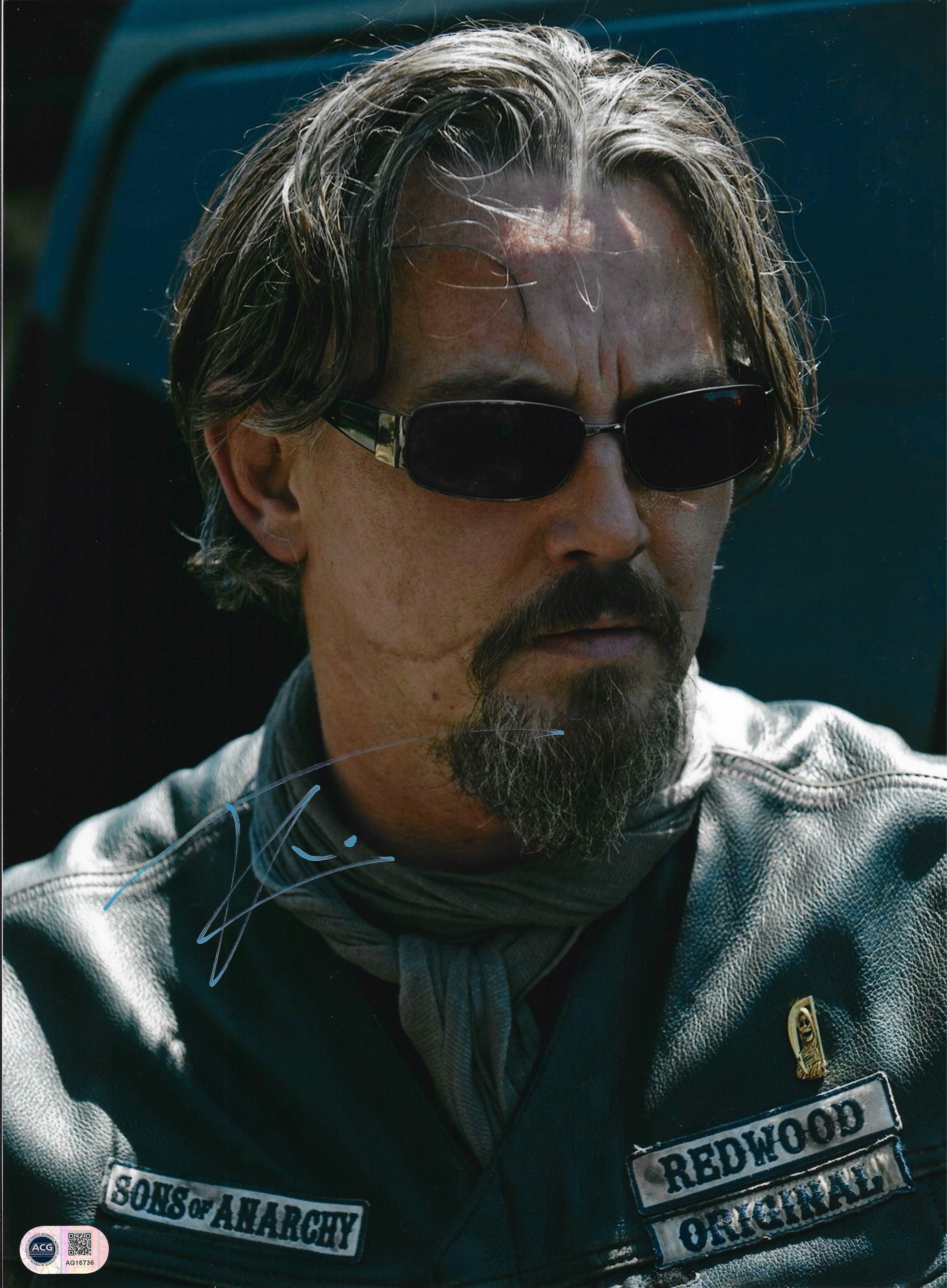 TOMMY FLANAGAN SIGNED CHIBS SONS OF ANARCHY 16x12 PHOTO (ACG CERT AG16736)